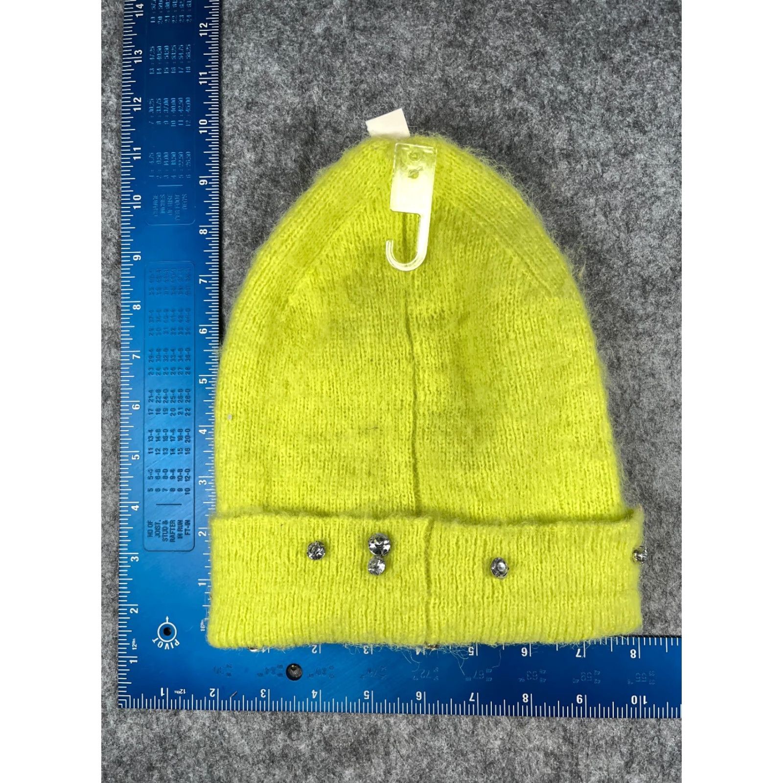 Vintage A New Day Hat Women One Size Neon Green Knit Jewel Embellished Poly NEW Size ONE SIZE - 4 Thumbnail