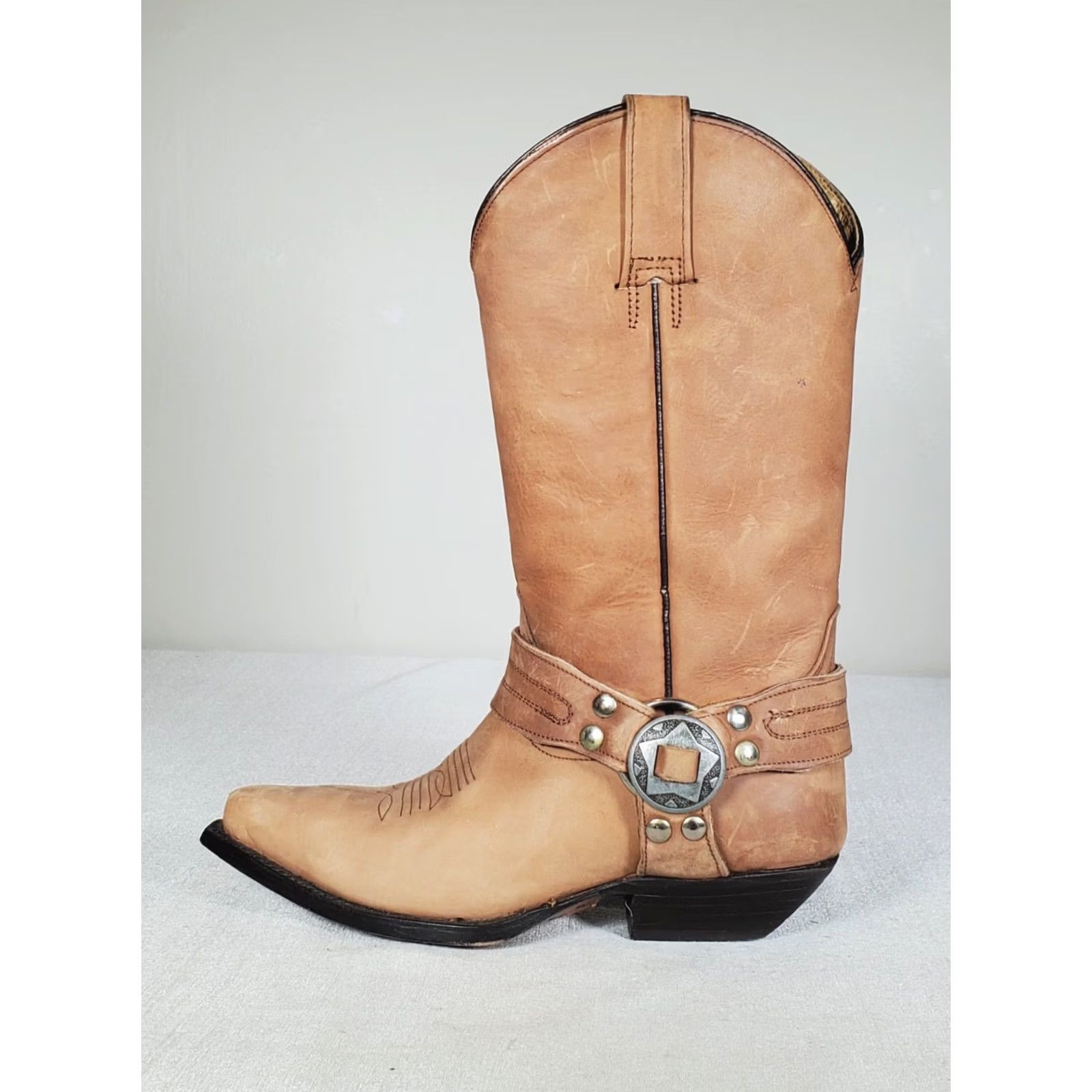 Vintage Vintage Zodiac Frontier Western Boot Shoes Camel Tan Leather Womens US 6.5 Size US 7 / IT 37 - 5 Thumbnail