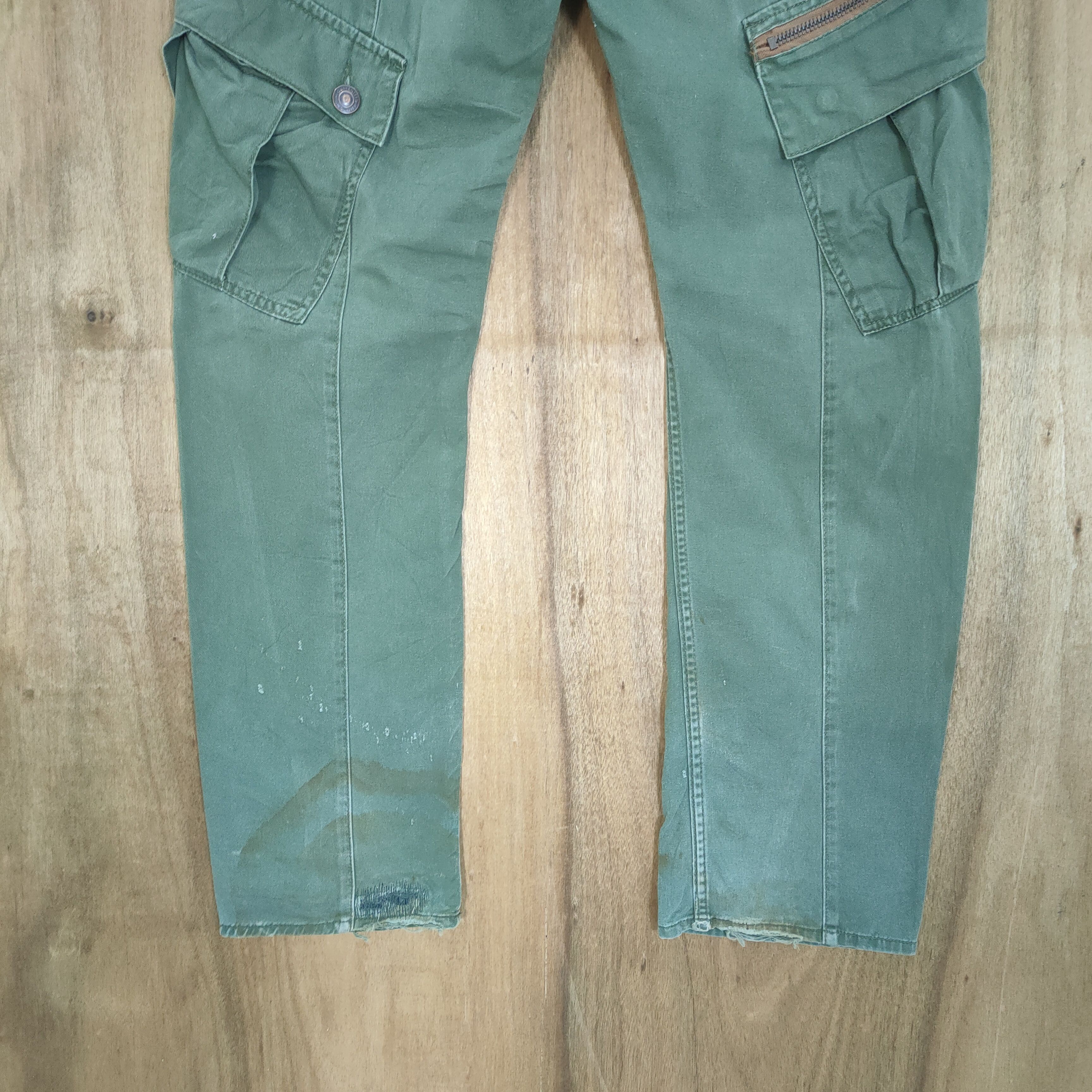 Japanese Brand VINTAGE DOMINATED FADED GREEN CARGO PANTS Size US 34 / EU 50 - 10 Thumbnail
