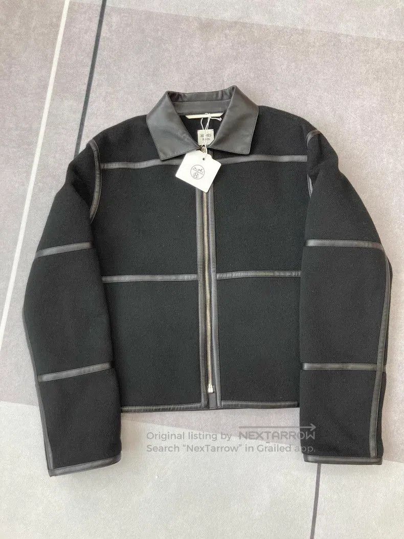 Hermes Hermes Black Cashmere and Leather Crop Jacket Size M / US 6-8 / IT 42-44 - 1 Thumbnail