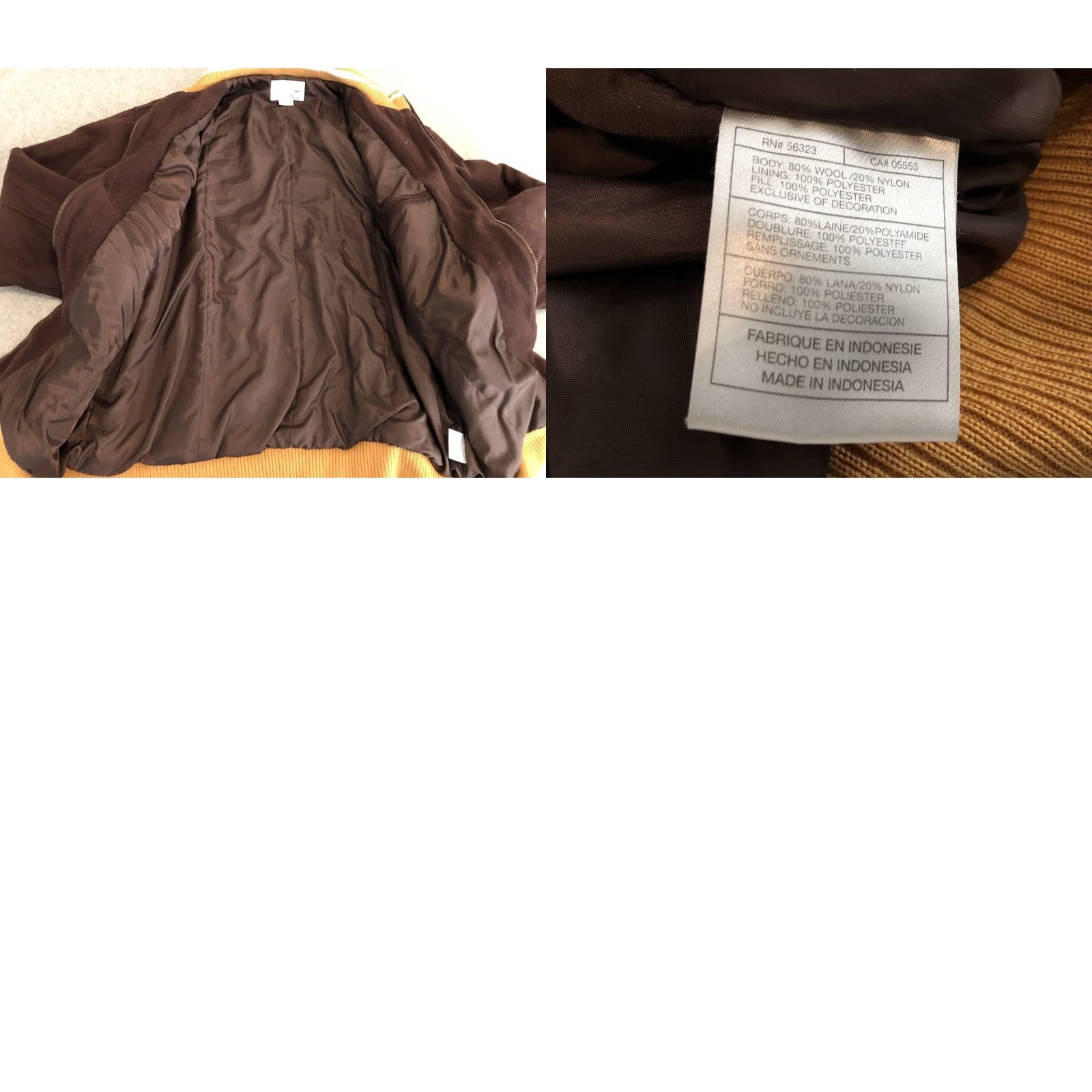 Nike Nike Air Flight Spell Out Patch Wool Varsity Jacket Coat Brown Mens XLT Size US XL / EU 56 / 4 - 8 Thumbnail