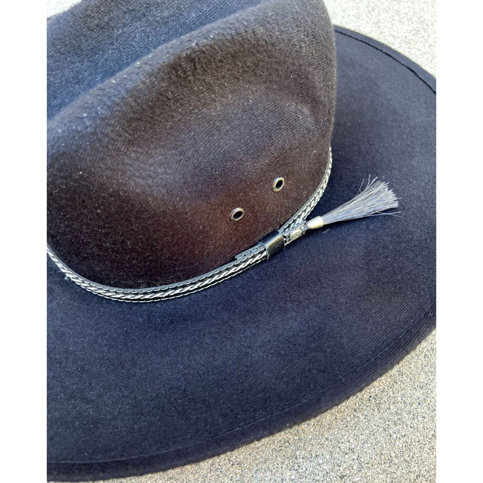 FELT MOKSMAN HATS Mexico 100% Wool Cowboy Hat Men's MEDIUM Black Felt CowBoy Hat Mens MEDIUM Wool Felt Black Cowboys Womens Mens Girls Size ONE SIZE - 2 Thumbnail