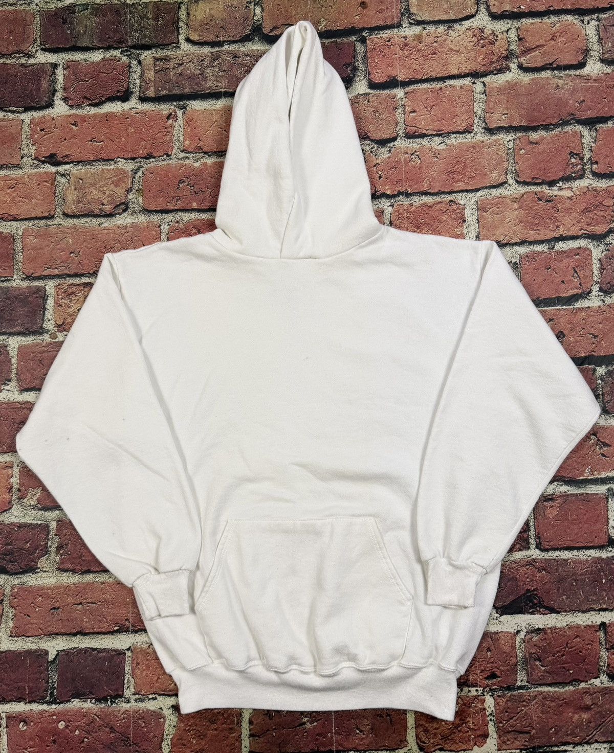 Jerzees Vintage 80s 90s Jerzees White Hoodie Blank Sweatshirt USA Size US XL / EU 56 / 4 - 1 Thumbnail