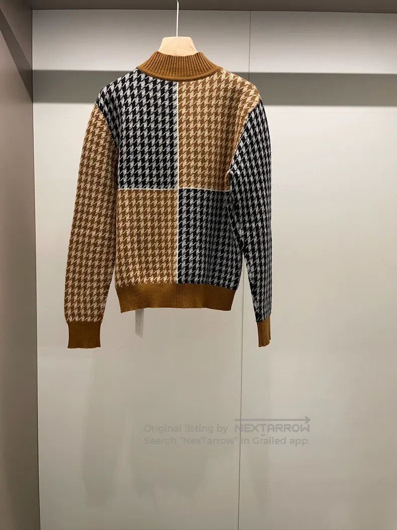 Hermes Hermes Khaki black and white check cashmere sweater Size XS / US 0-2 / IT 36-38 - 2 Thumbnail
