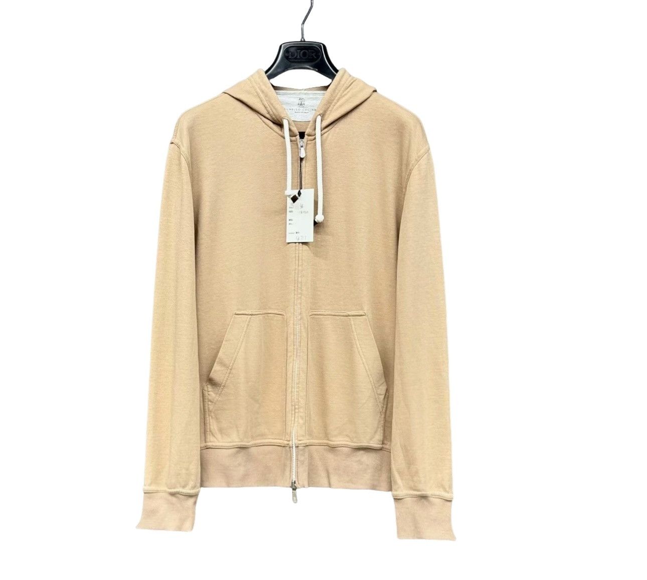 Brunello Cucinelli Brunello Cucinelli Beige Zip-Up Hoodie M Size US M / EU 48-50 / 2 - 1 Thumbnail