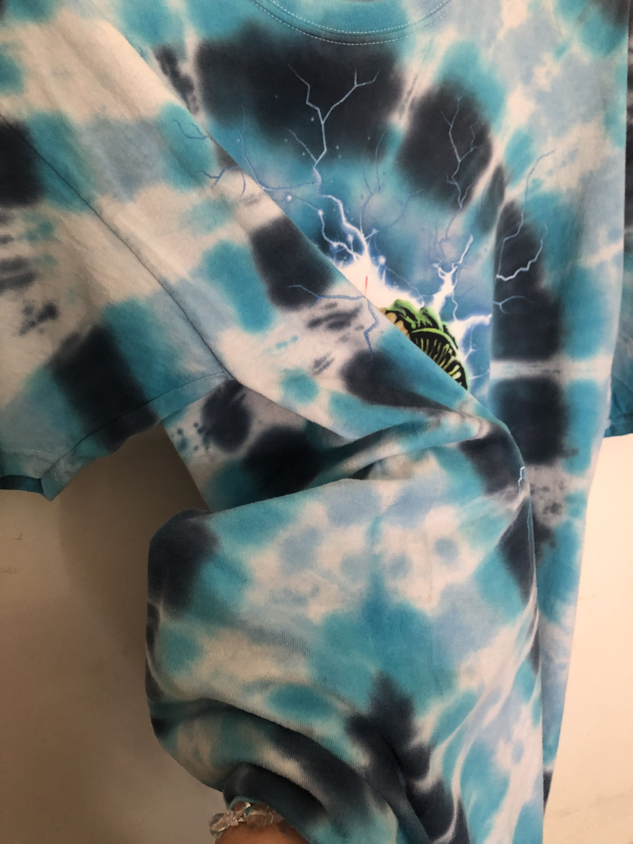 Band Tees × Slayer Slayer Electric Demon Tiedye Tshirt Size US L / EU 52-54 / 3 - 5 Thumbnail