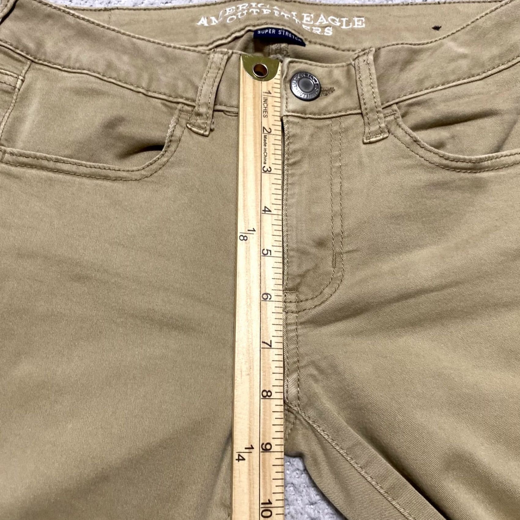 American Eagle Outfitters American Eagle Jeans Womens 6 Tall Beige Medium Wash Low Rise Jegging Stretch Size 28" / US 6 / IT 42 - 7 Thumbnail