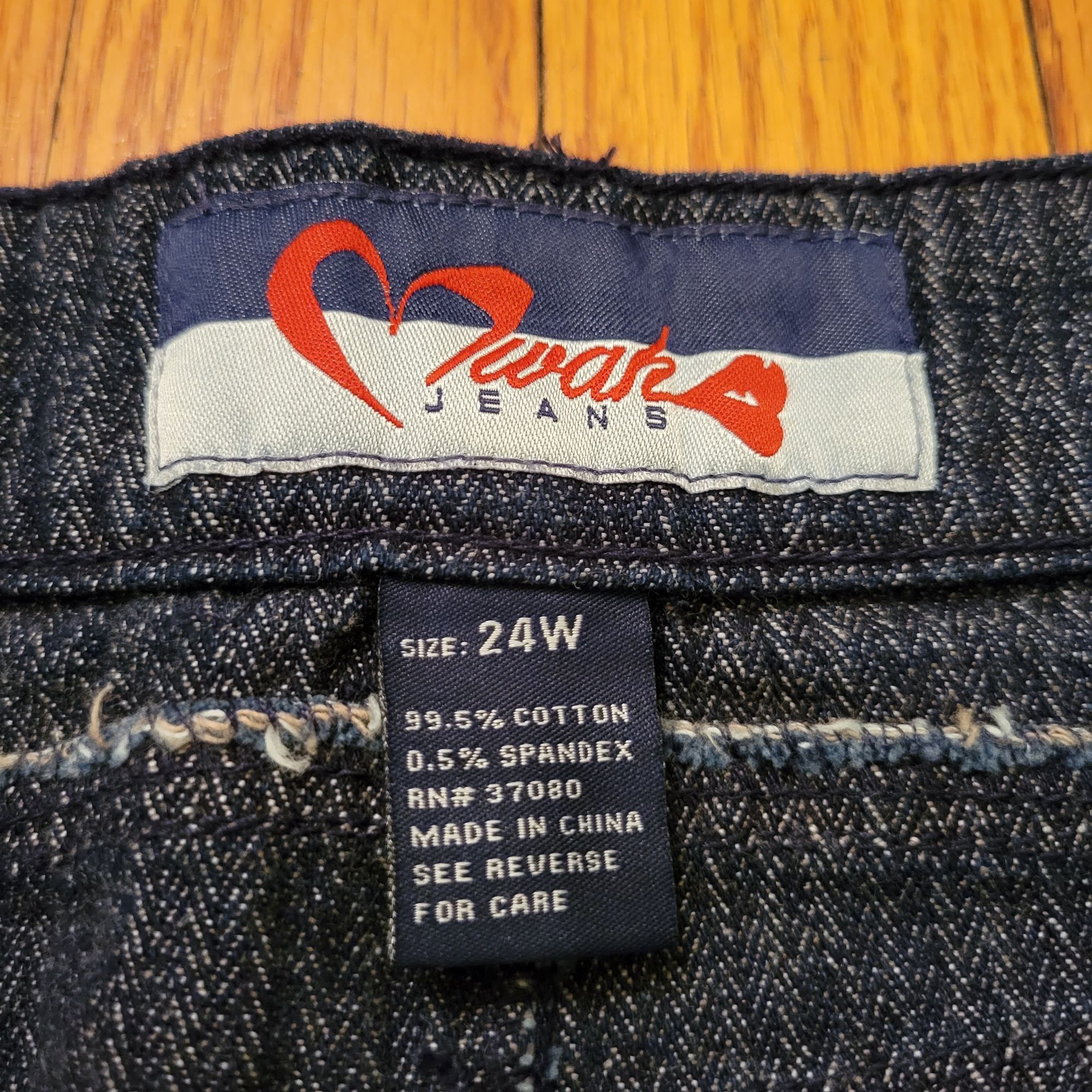 Vintage Wak Jeans 24W Denim Skirt High Waisted Stretch Y2K 90s Retro Size 42" / US 20 - 2 Thumbnail