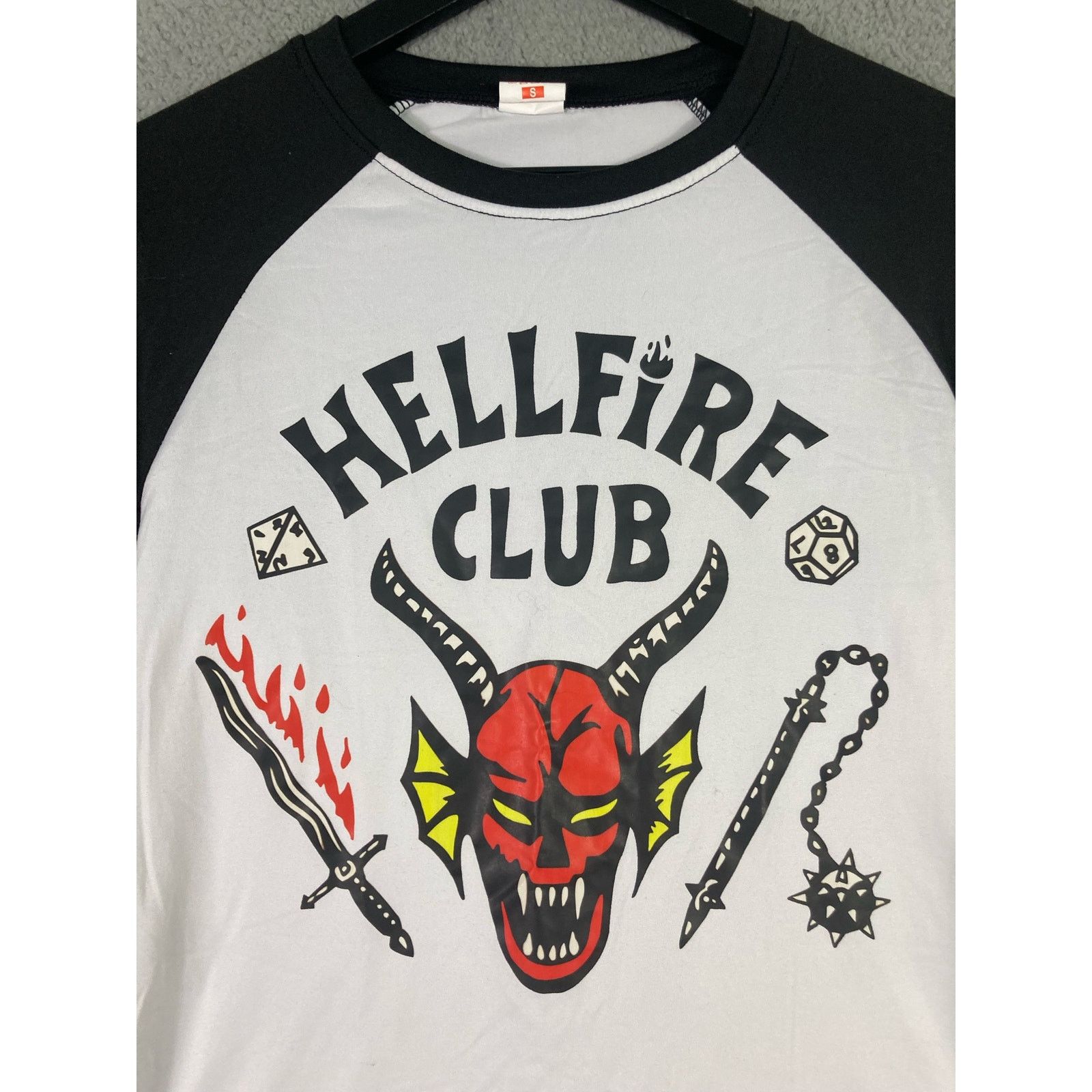 Other Stranger Things Hellfire Club Shirt Women's S Black Graphic Size S / US 4 / IT 40 - 3 Thumbnail