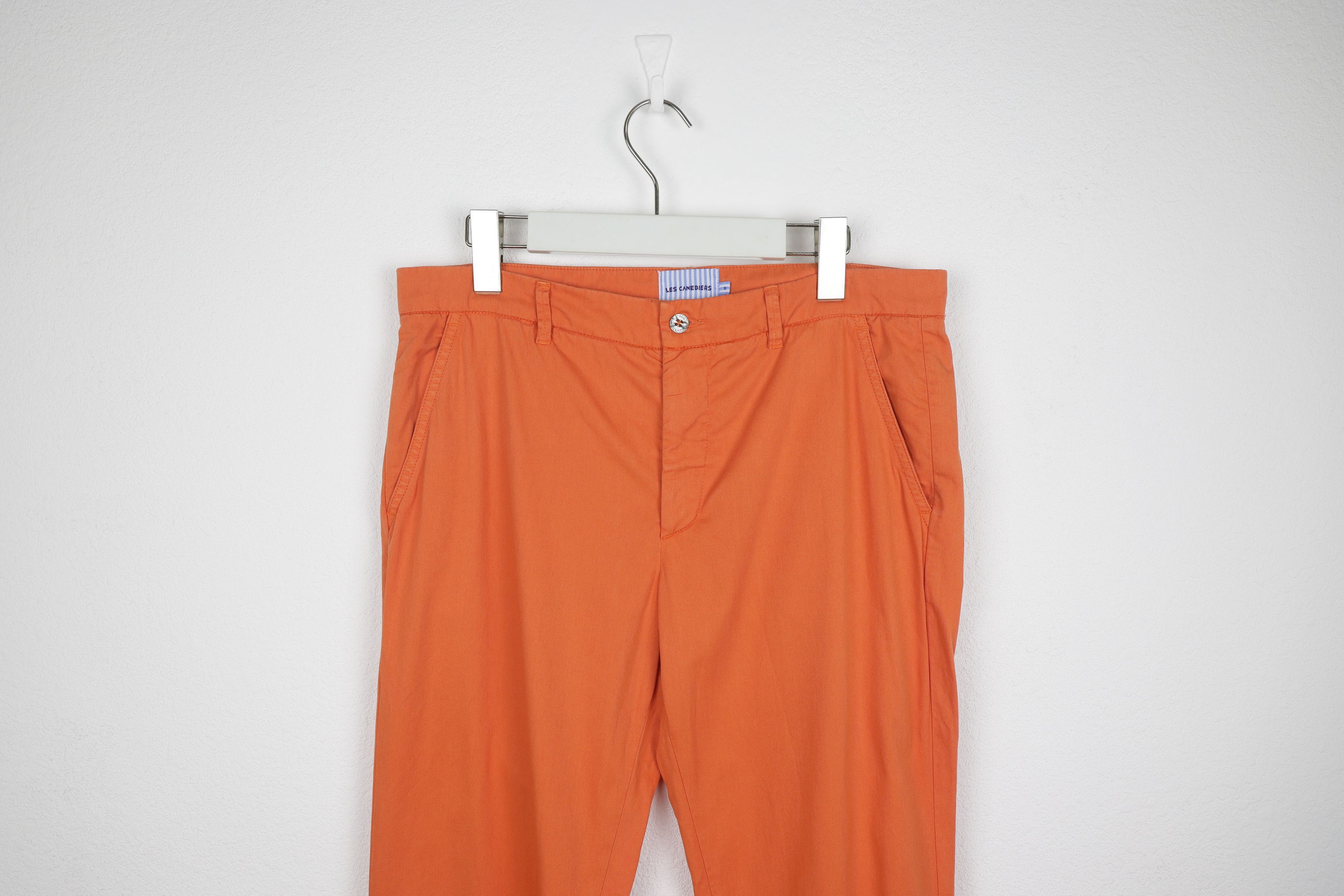 Designer × Life's a Beach × Vilebrequin Les Canebiers Orange Chino Tartane Pants Trousers Size US 31 - 2 Thumbnail
