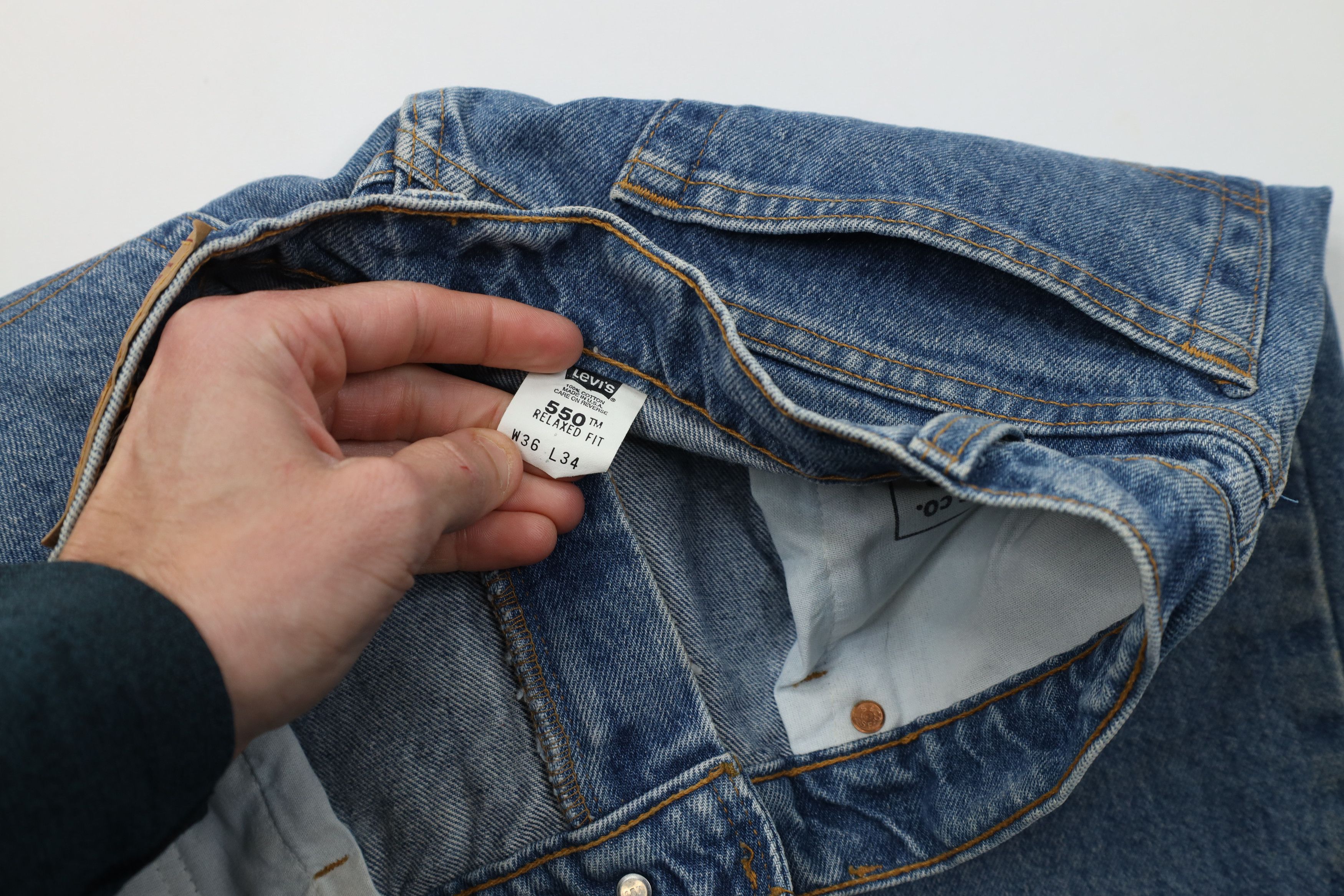 Levi's Vintage 90s Levis 550 Fit Denim Jeans Blue Cotton USA Size US 36 / EU 52 - 10 Thumbnail