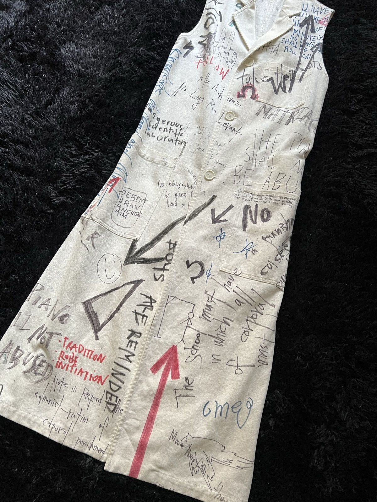 Raf Simons Sleeveless Graffiti Labcoat Fall 2015 Size US S / EU 44-46 / 1 - 3 Thumbnail