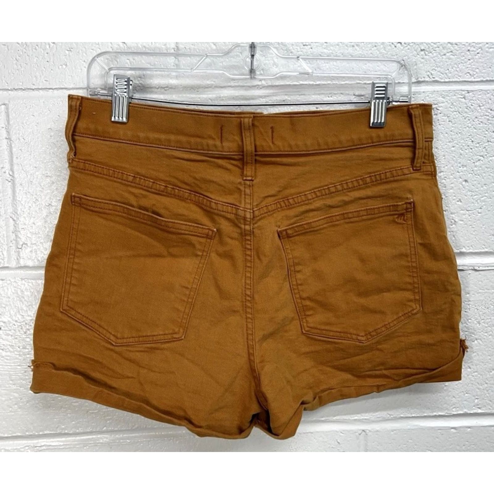 Madewell Madewell High-Rise Denim Shorts Womens Size 29 Burnt Orange Button Fly K9543 Size 29" - 3 Thumbnail