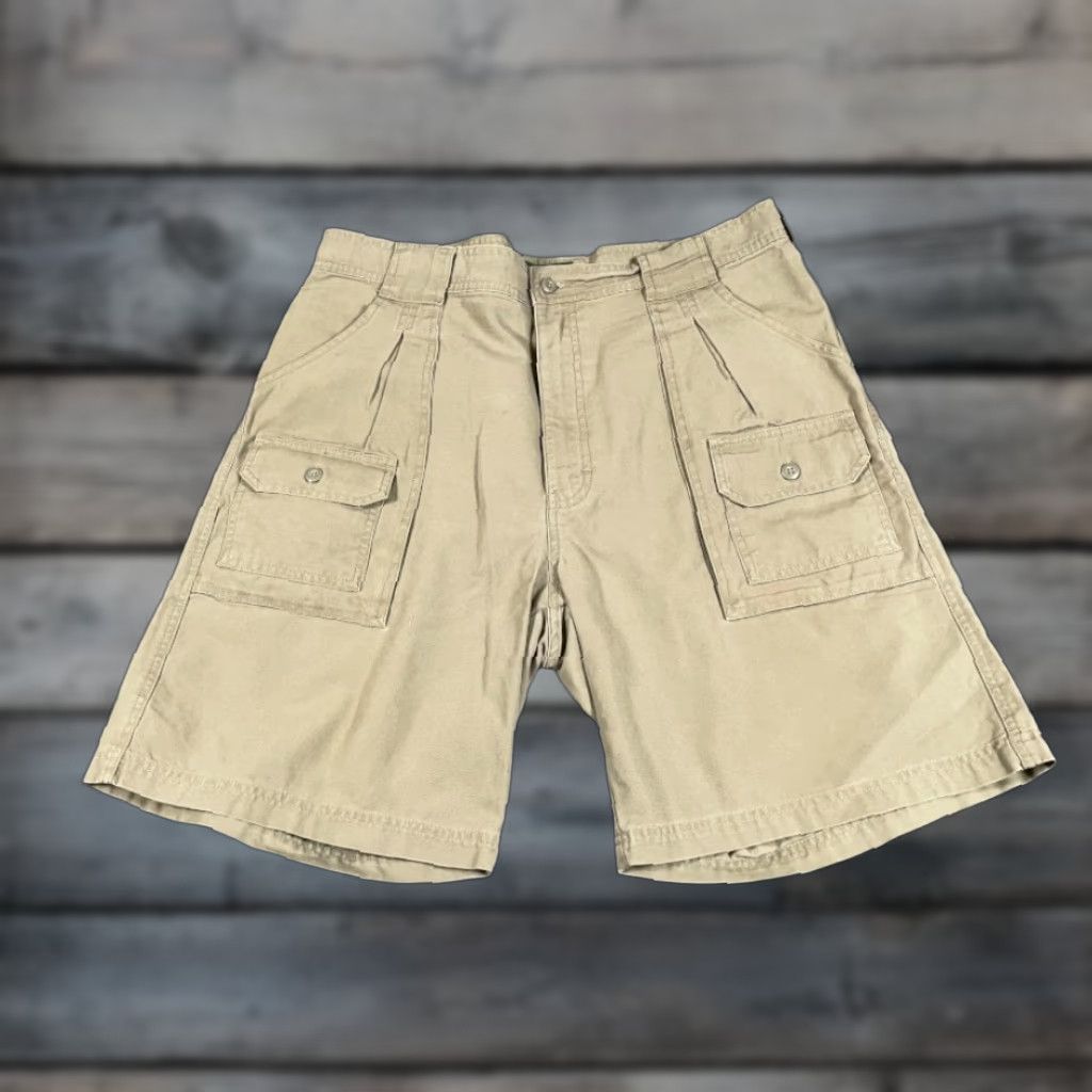Vintage Cabela's Cargo Shorts Men 36 Beige Lightweight Cotton Hiking 9" Inseam Brown Solid Front Zip Fly Mens Regular Stocked 90s? Size US 38 / EU 54 - 1 Thumbnail
