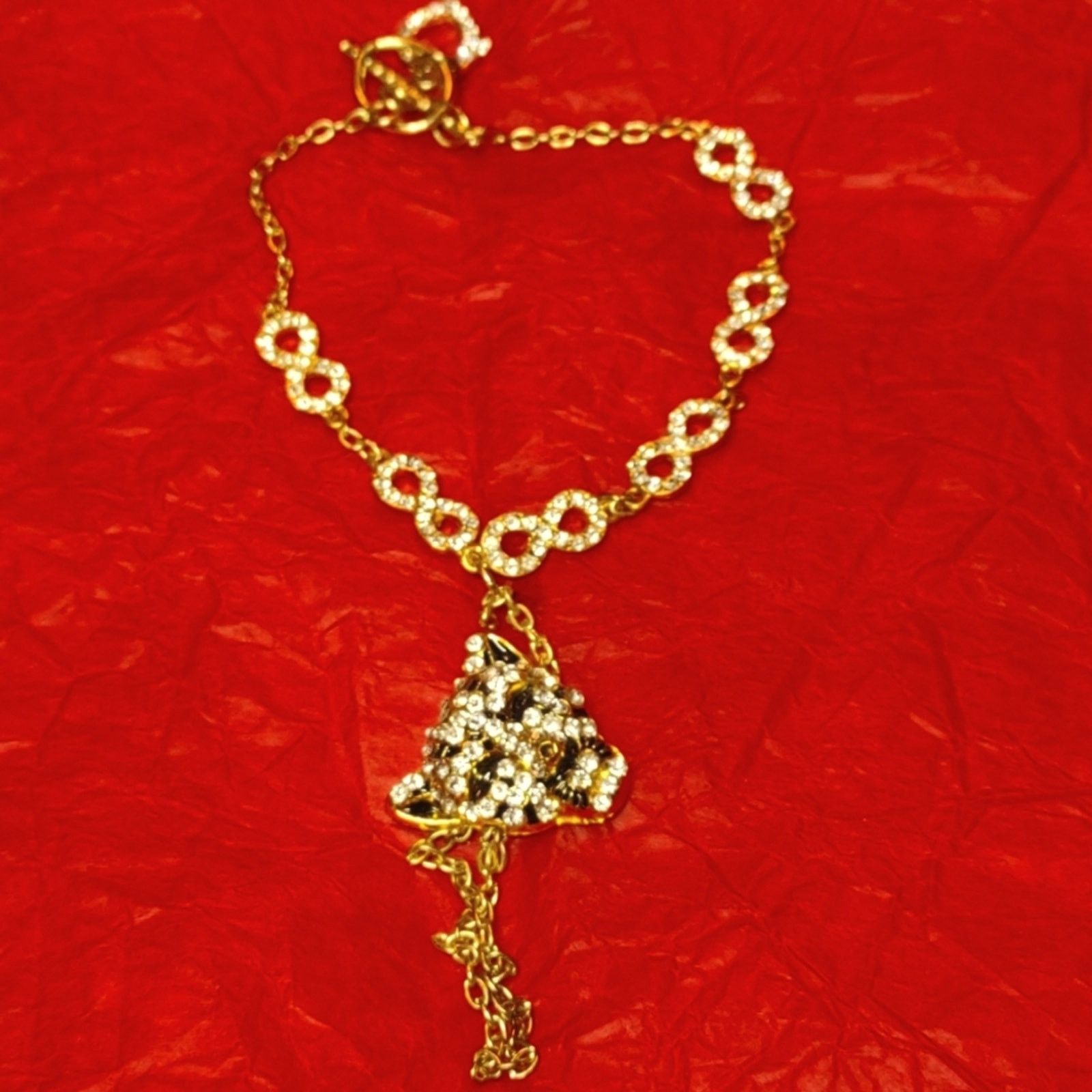 Vintage Gorgeous vintage rhinestone leopard dangle bracelet Size ONE SIZE - 1 Thumbnail