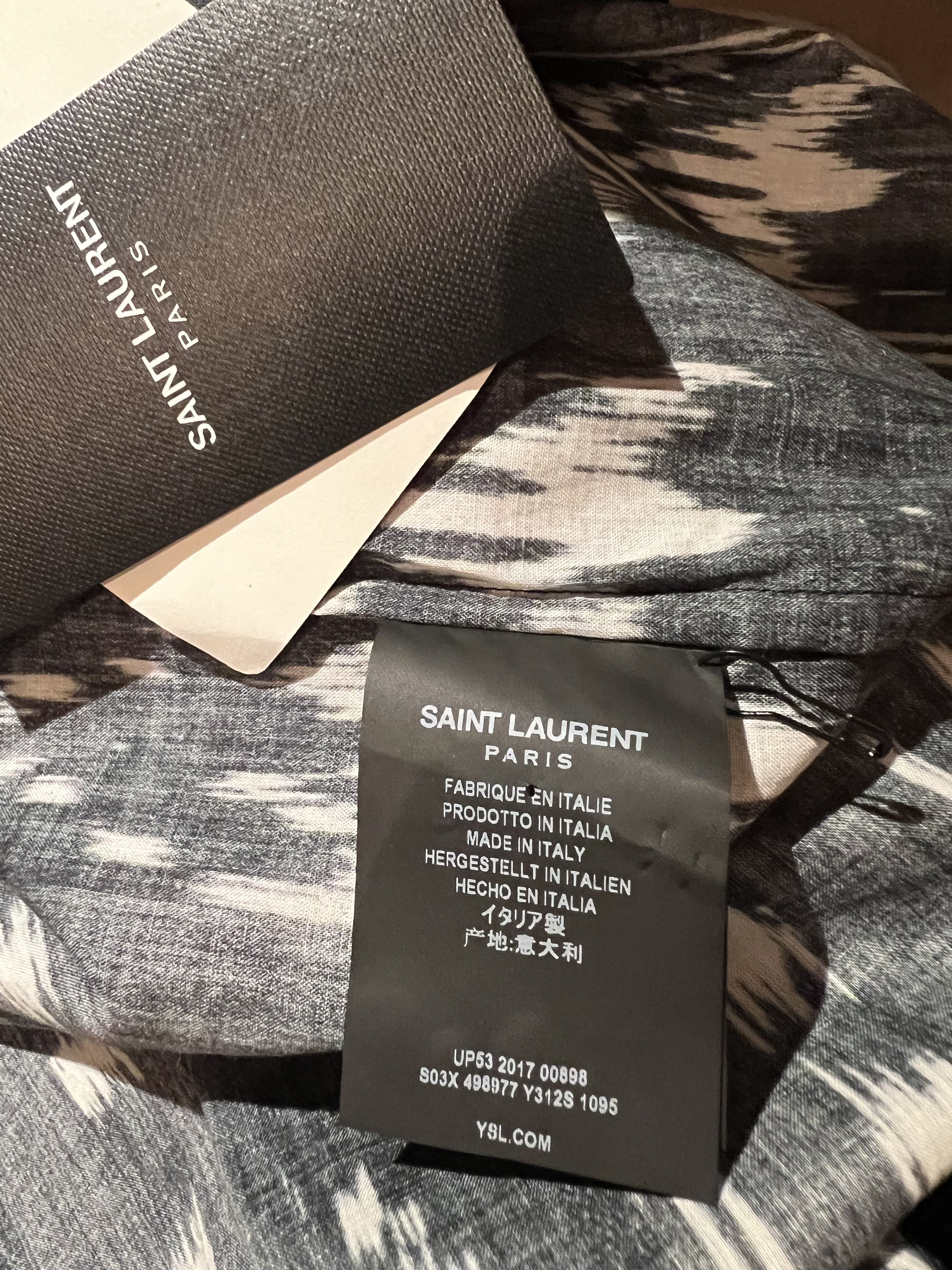 Saint Laurent Paris Pattern Short Sleeve - sz 37 Size US XS / EU 42 / 0 - 5 Thumbnail
