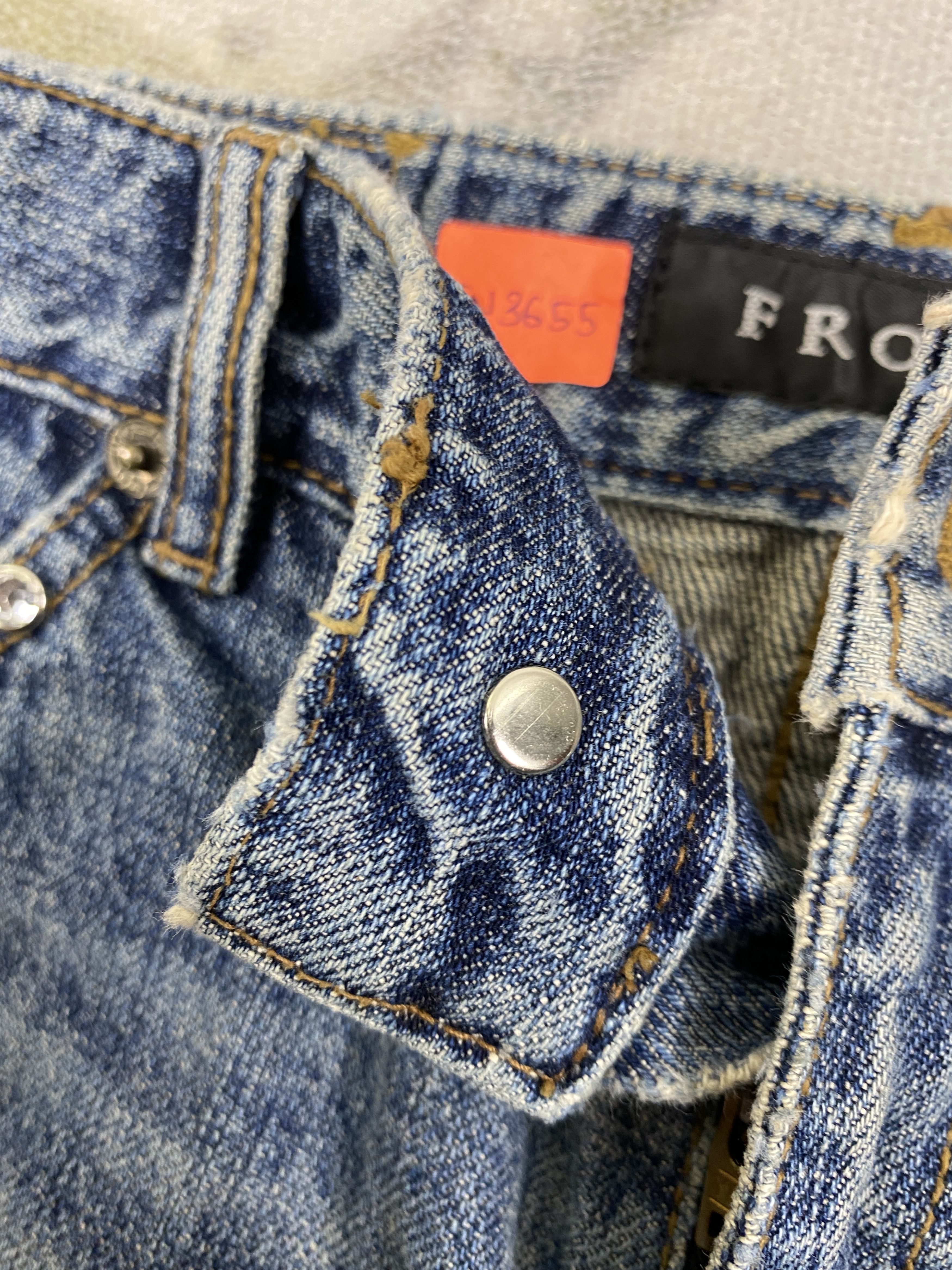 If Six Was Nine Distressed Vintage Frolic Flare Jeans 28x32 Denim- JN3655 Size 42" / US 20 - 7 Thumbnail