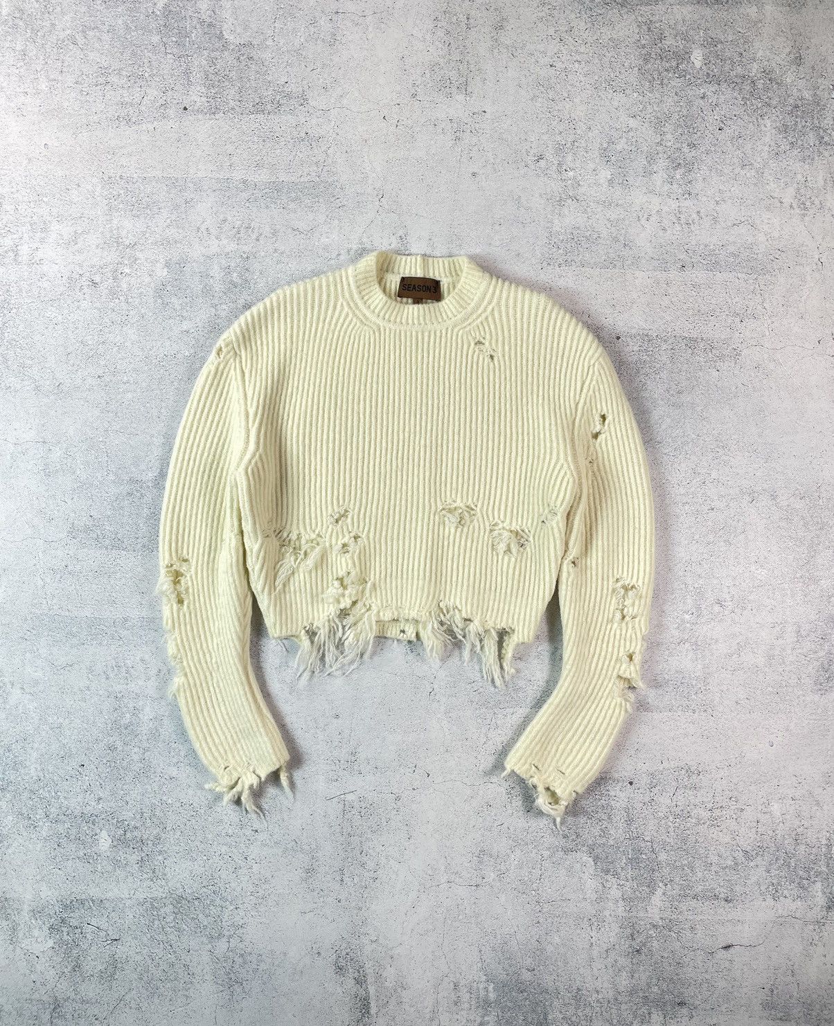 Yeezy YEEZY Season 3 Cropped & Distressed Ribbed Wool Sweater Size S / US 4 / IT 40 - 1 Thumbnail