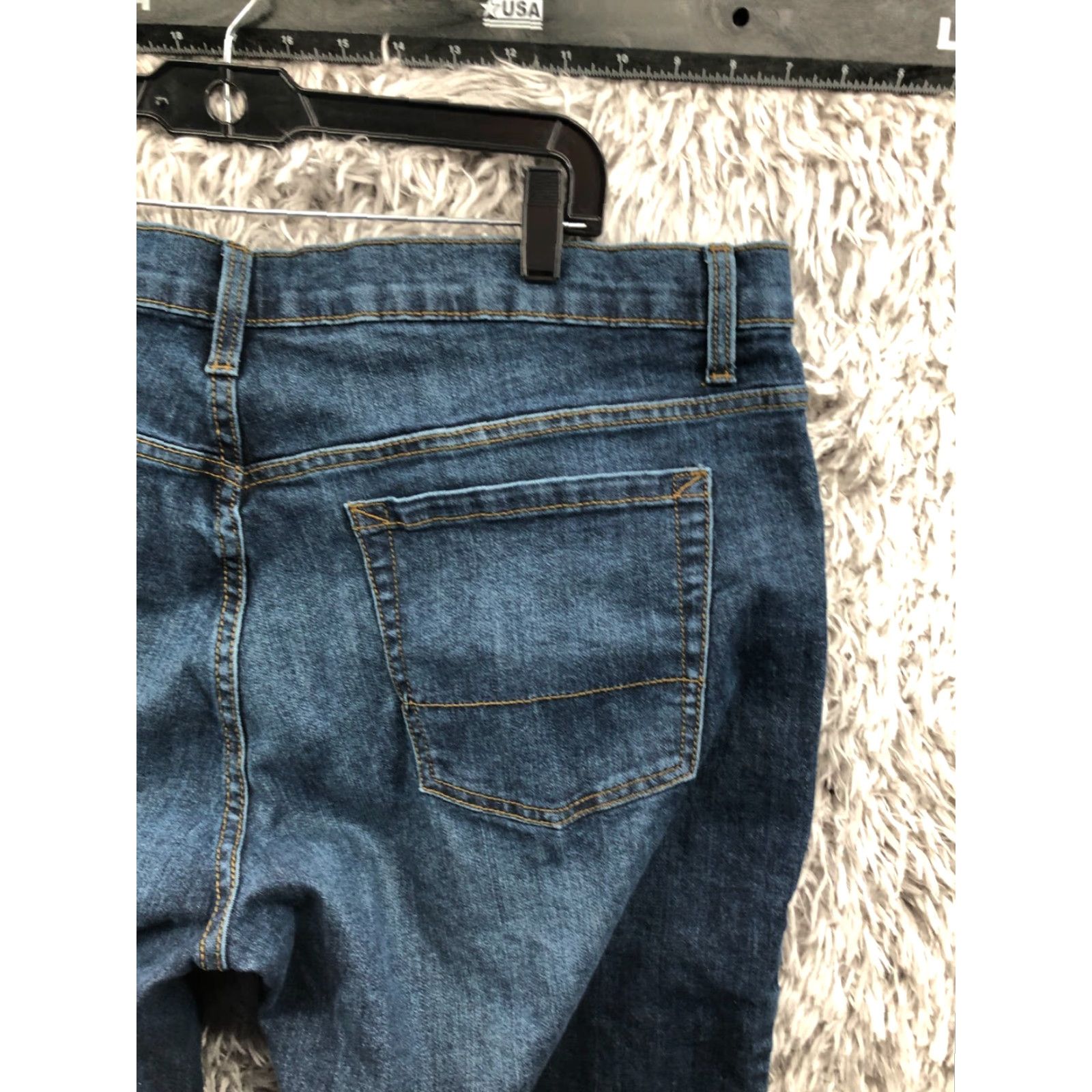 Vintage Falls Creek Jeans Straight Mens 42x30 Dark Blue Wash Denim 5-Pocket Regular Mid Rise Cotton Blend Clothing Size US 42 / EU 58 - 6 Thumbnail
