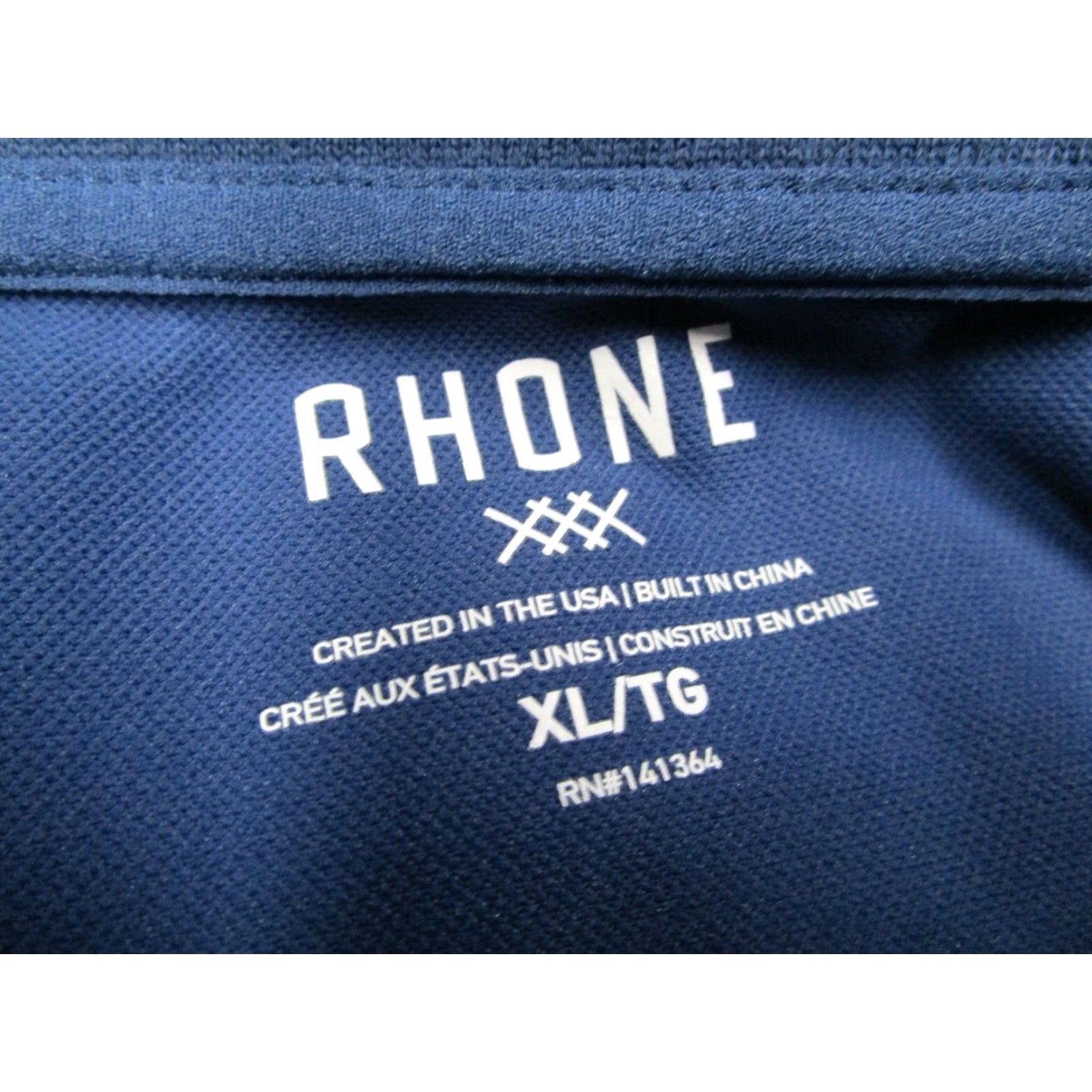Rhone Rhone Polo Mens Extra Large Blue Short Sleeve Performance Golf Shirt Size US XL / EU 56 / 4 - 3 Thumbnail