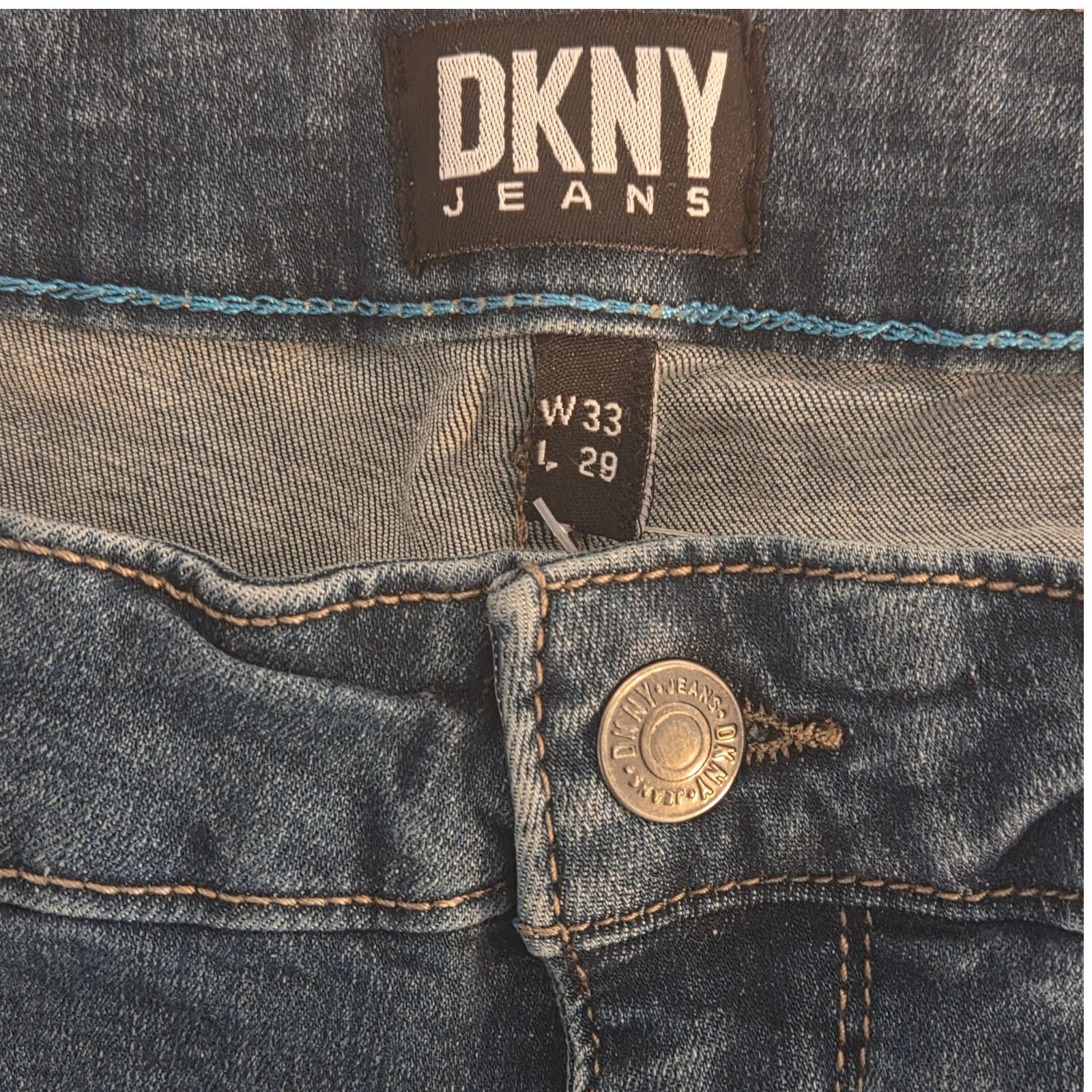 DKNY Stylish DKNY Bedford Slim Fit Blue Denim Jeans W33 L29 Size US 33 - 5 Thumbnail