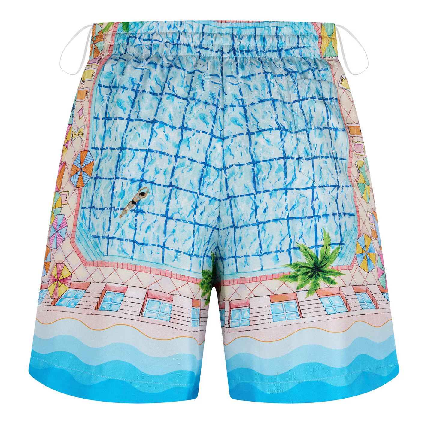 Casablanca os11x0725 The Dive Graphic Silk Shorts in Multicolor Size US 34 / EU 50 - 2 Thumbnail