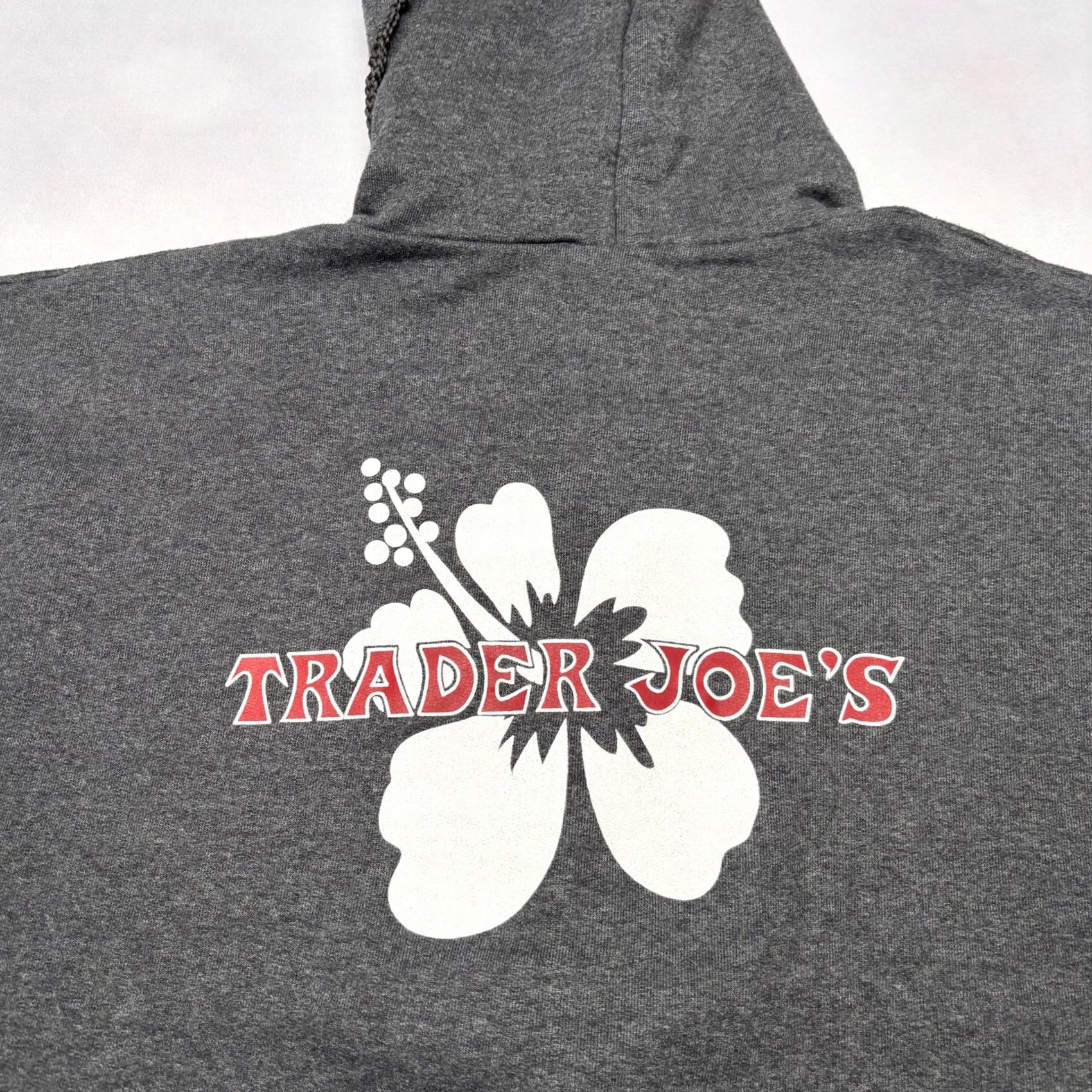 Hanes Trader Joe's Hoodie Hawaiian Flower Men's Large Hibiscus Employee Full Zip Gray Size US L / EU 52-54 / 3 - 3 Thumbnail