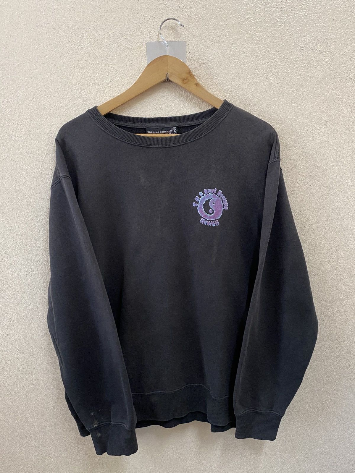 Other Vtg T&C Surf Design Black Faded Sweatshirt Size US L / EU 52-54 / 3 - 3 Thumbnail
