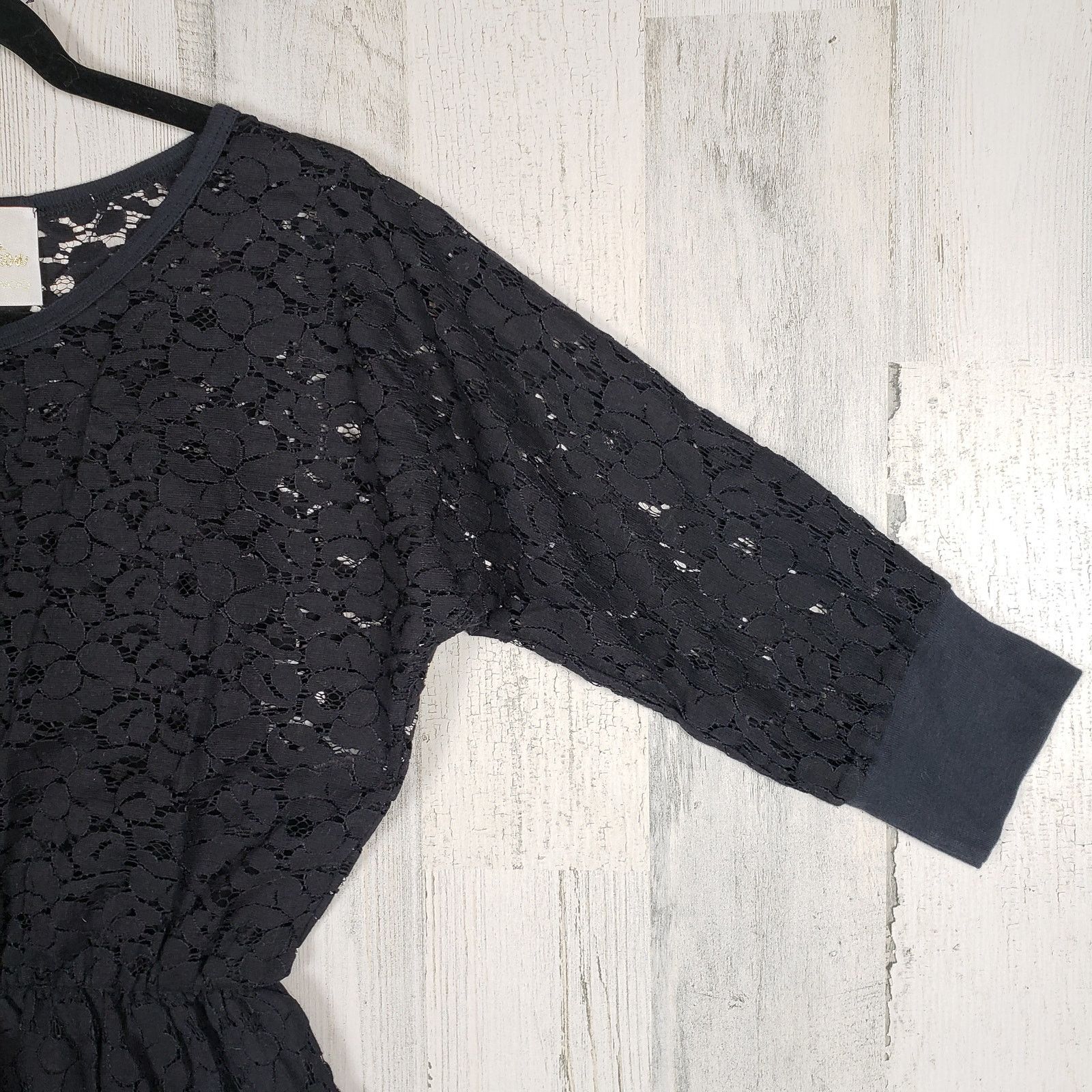 Other Souvenir Edition by Stacy Woo Black Lace 1/2 Sleeve Dress Size ONE SIZE - 3 Thumbnail