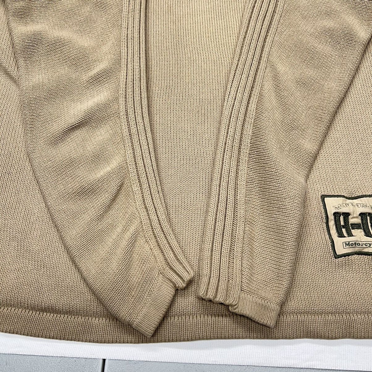 Harley Davidson × Vintage Harley Davidson Sweater Brown 1/4 Zip Logo Embroidered Size US XL / EU 56 / 4 - 9 Thumbnail