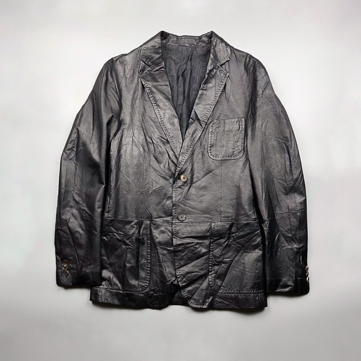 Salvatore Ferragamo Salvatore Ferragamo - Leather Blazer - Jacket Size US M / EU 48-50 / 2 - 1 Thumbnail