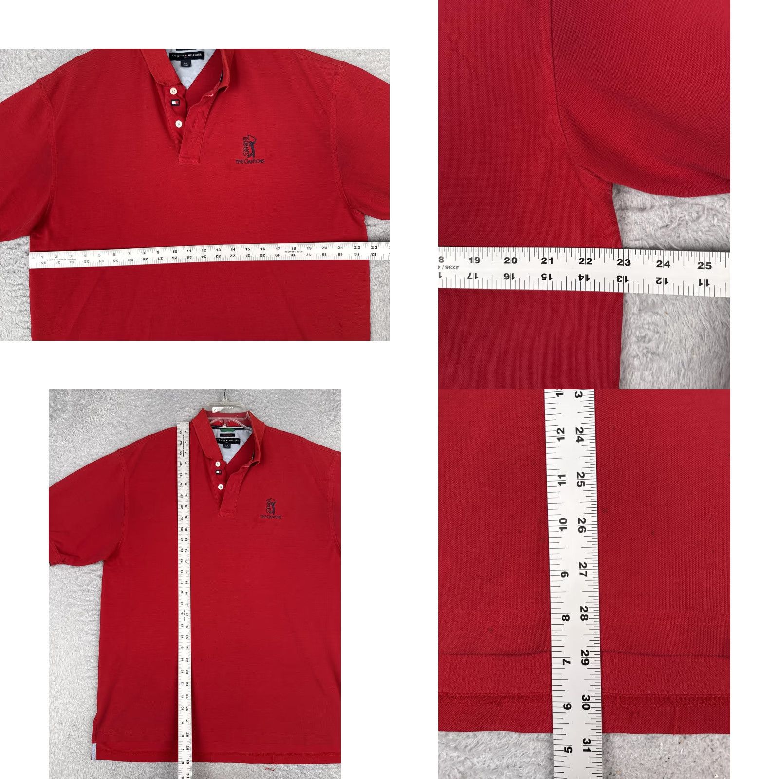 Tommy Hilfiger Tommy Hilfiger Polo Shirt Mens Large Red Cotton Techno-Dry Golf TPC The Canyons Size US L / EU 52-54 / 3 - 8 Thumbnail