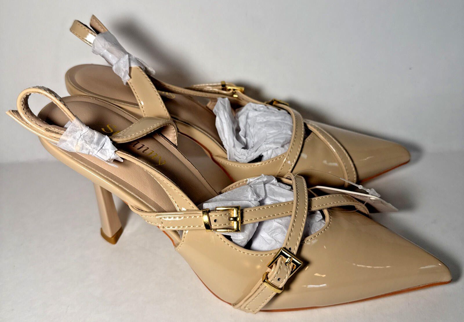 Other Susanny Closed Toe High Heels Slingback Strap Nude Womens 6 Size US 8.5 / IT 38.5 - 1 Thumbnail