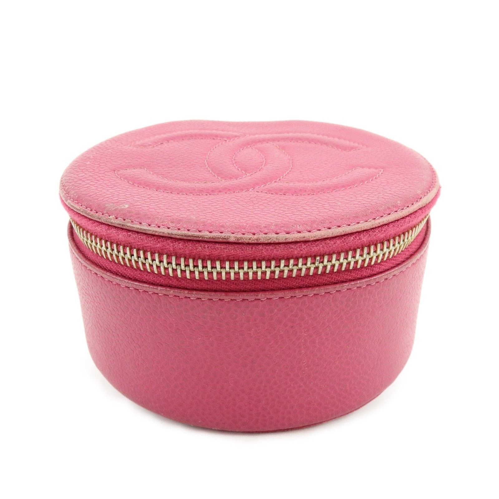 Chanel Chanel Caviar Leather Cosmetic Pouch Pink Size ONE SIZE - 1 Thumbnail