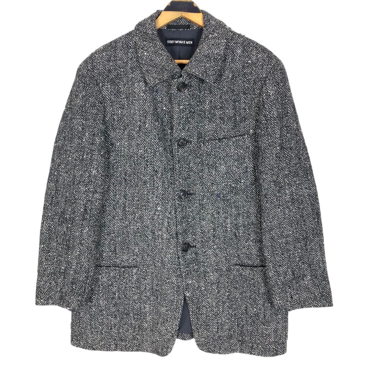 Issey Miyake Vintage Issey Miyake Men 2009 A/W Tweed Coat Blazer Size US L / EU 52-54 / 3 - 1 Thumbnail