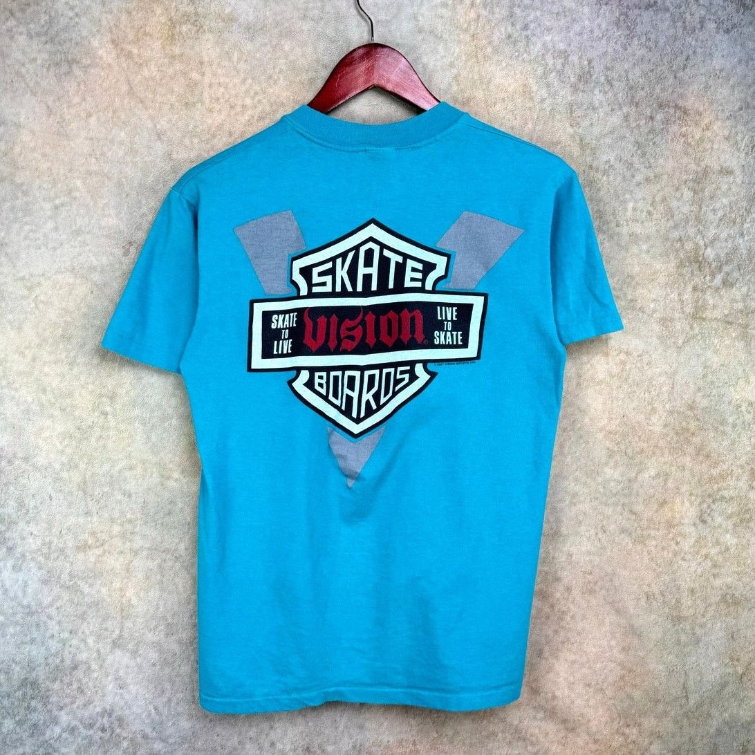 Vintage × Vision Streetwear Vintage Vision Street Wear Skate To Live Skate Boards Tee Size US M / EU 48-50 / 2 - 1 Thumbnail