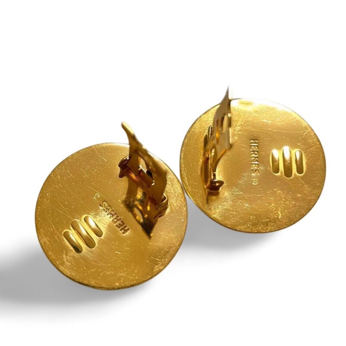 Hermes Vintage Hermes flower enamel yellow round earrings Size ONE SIZE - 7 Thumbnail