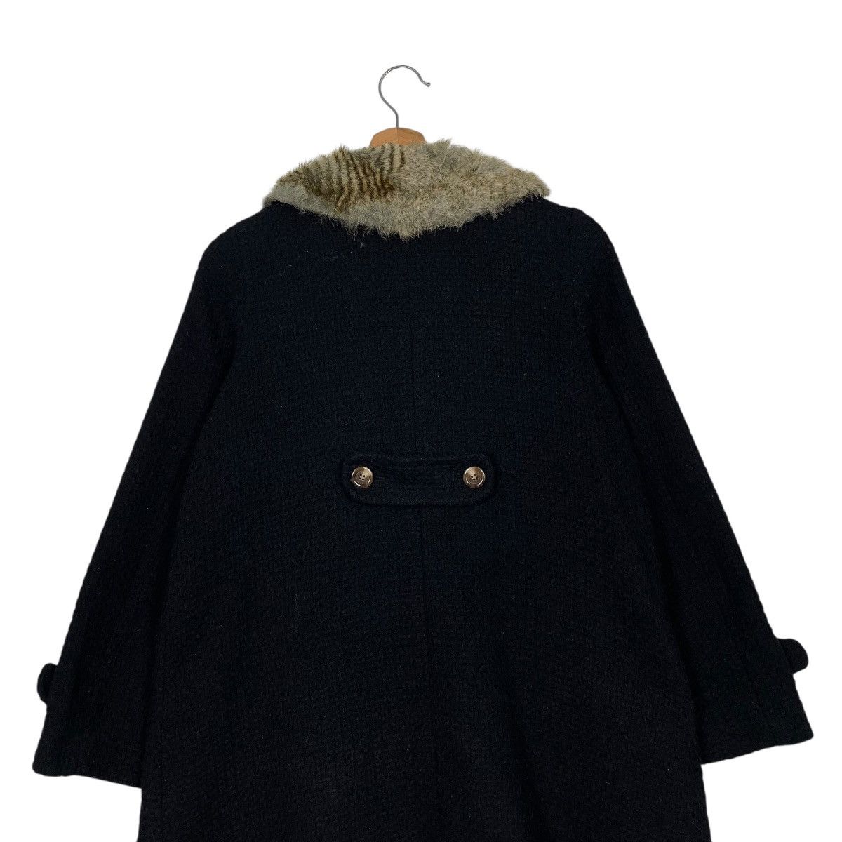 Japanese Brand Earth Music & Ecology Double Breasted Coat With Fur Colar Size S / US 4 / IT 40 - 8 Thumbnail