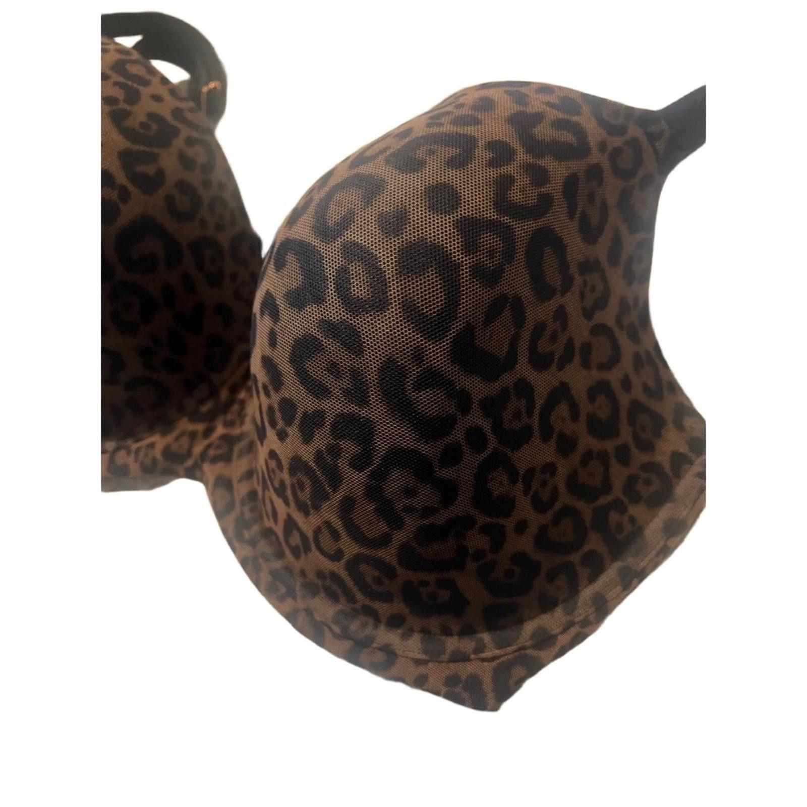 Other Smart & Sexy Bra 40DDD Brown Black Leopard Print light Pad Size ONE SIZE - 2 Thumbnail