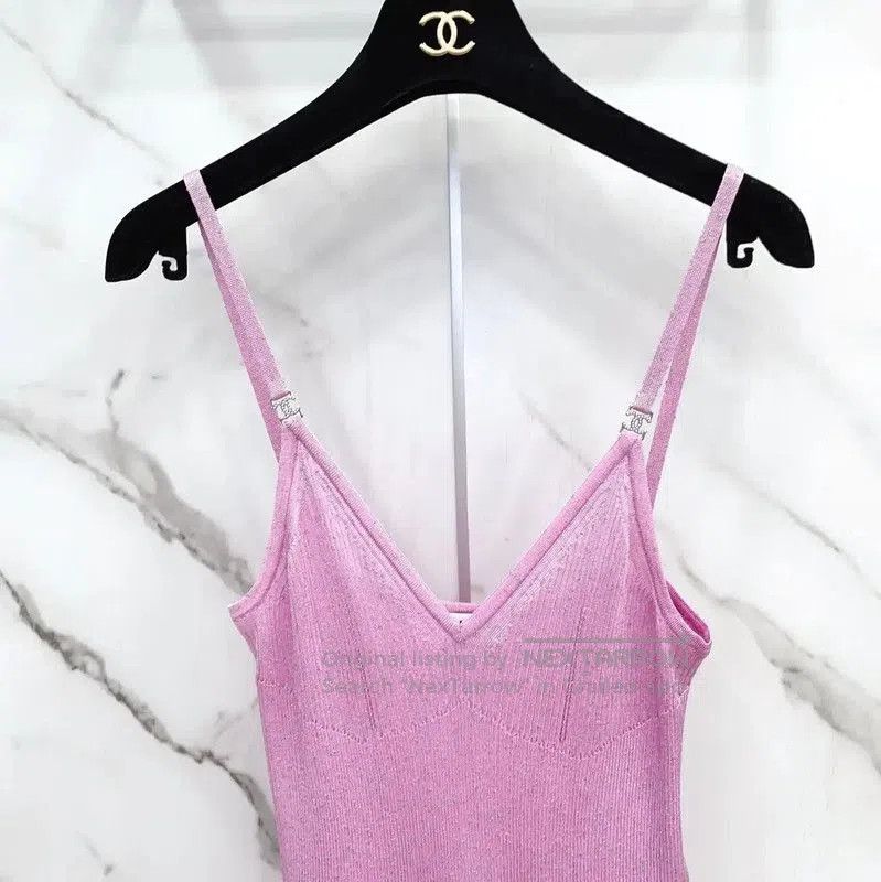 Chanel Chanel Pink Viscose Women's Dress Size S . Size S / US 4 / IT 40 - 2 Thumbnail