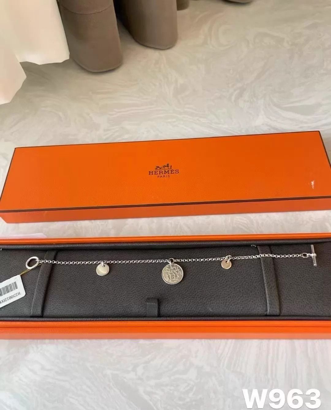 Hermes HERMÈS Book Stamp Bracelet SS & RG Mint With Box Size ONE SIZE - 1 Thumbnail