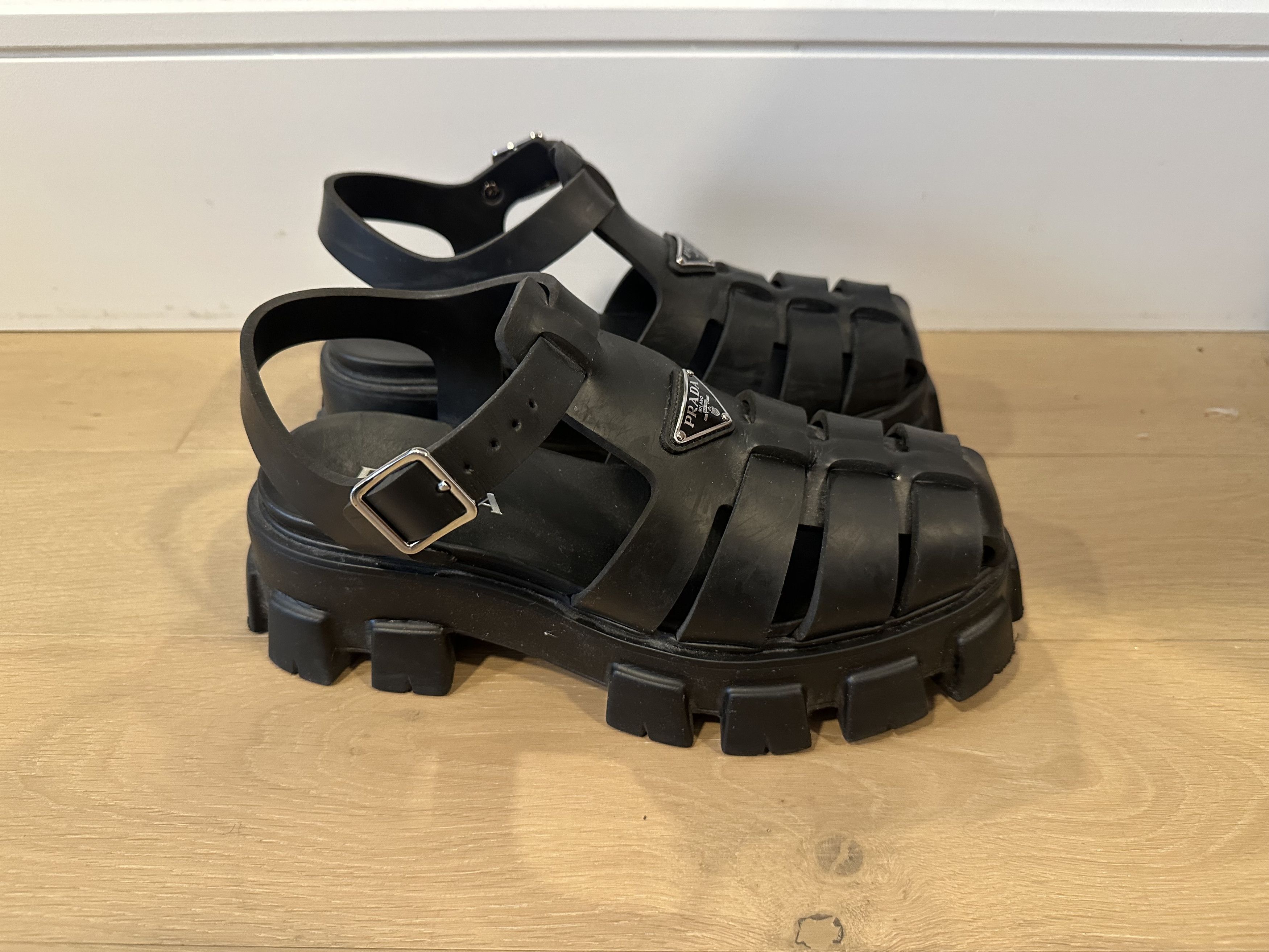 Prada Prada Rubber Monolith Sandals Size US 9 / EU 42 - 1 Thumbnail