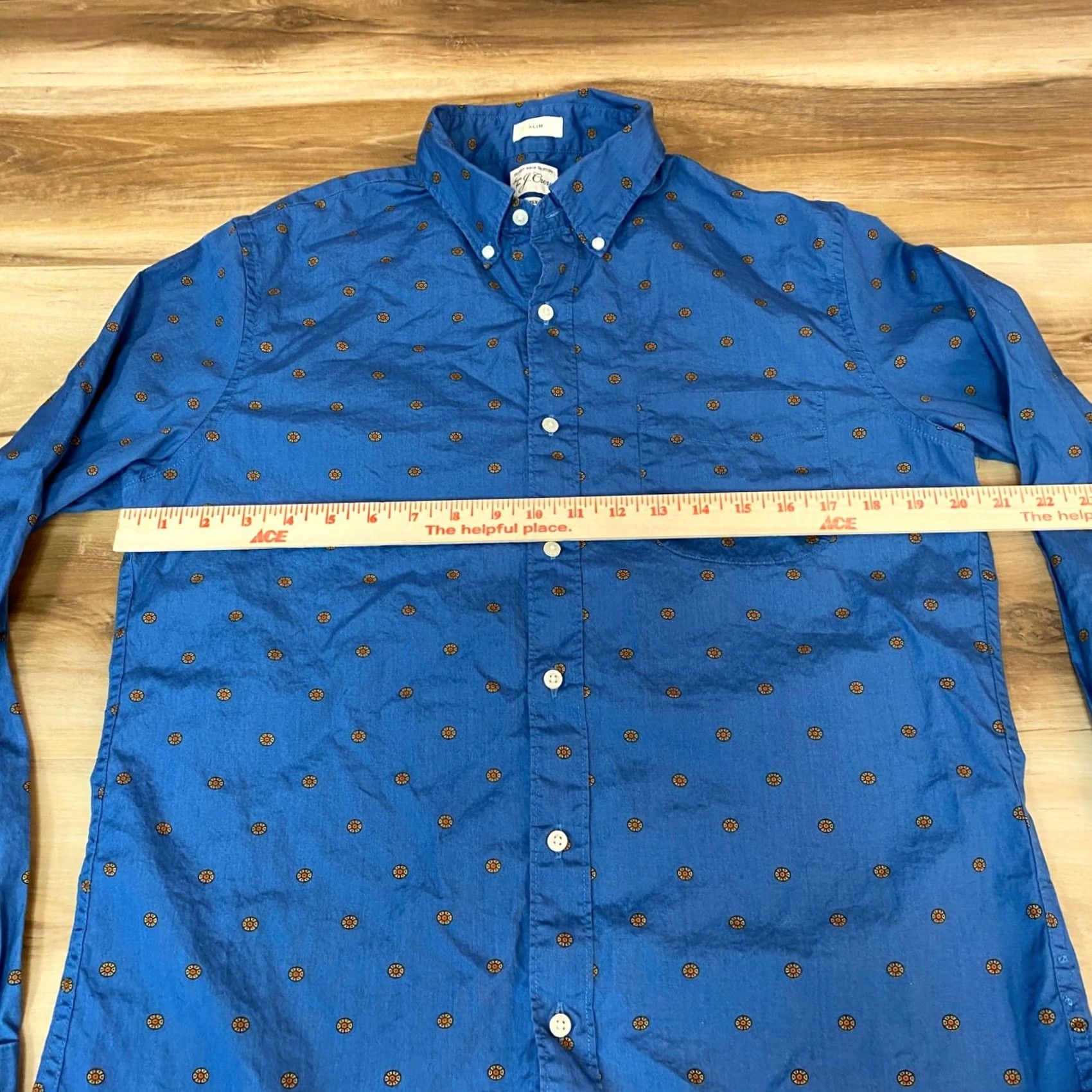 J.Crew J.CREW Shirt Mens M Slim Fit Blue Floral Dot Cotton Button-Down Long Sleeve Size US M / EU 48-50 / 2 - 7 Thumbnail