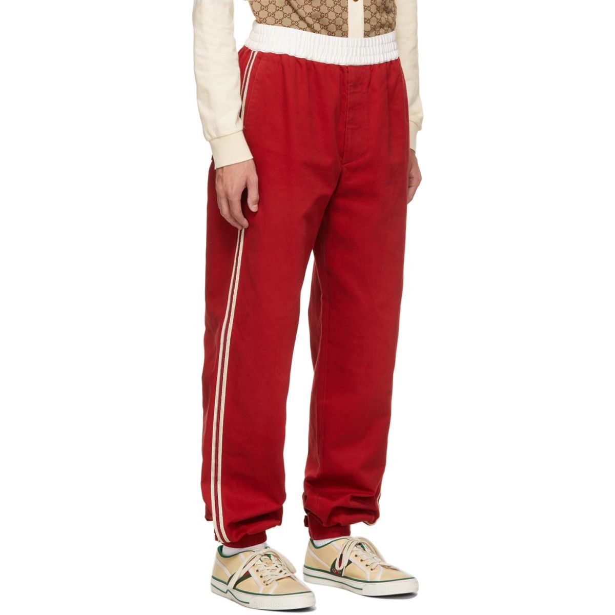 image of Gucci Military Cotton Drill Pants in Red, Men's (Size 36)