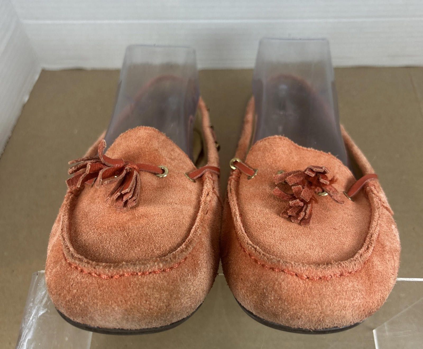 Other TALBOTS Women's Sz10.5 Orange Suede Leather Tassel Slip On Size US 10.5 / IT 40.5 - 4 Thumbnail