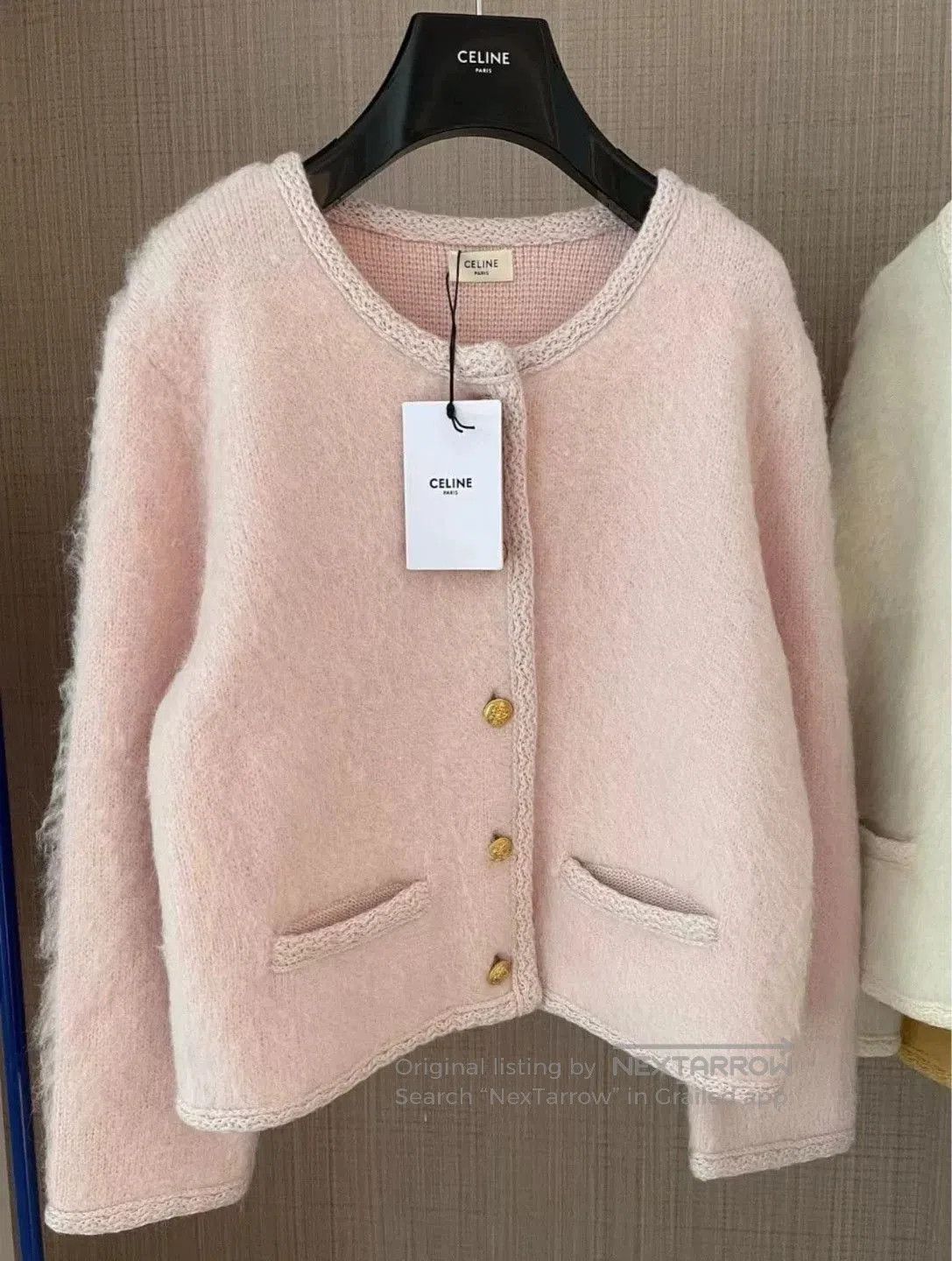 Celine Celine Nude Pink Gold Button Cardigan. Size M / US 6-8 / IT 42-44 - 7 Thumbnail