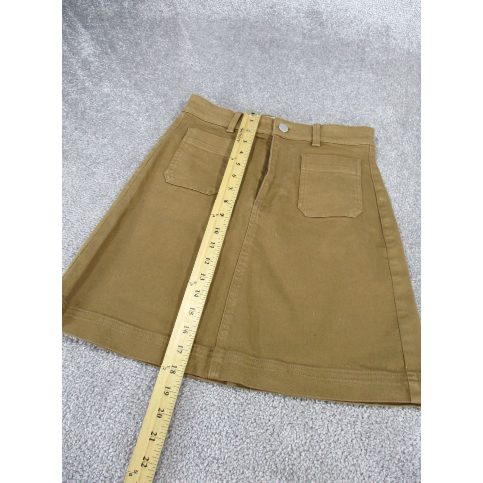 Everlane Everlane Skirt Womens 0 Tan Denim A-Line Short Brown Cotton Spandex Zipper 90s? Size 25" / US 0 / IT 36 - 3 Thumbnail