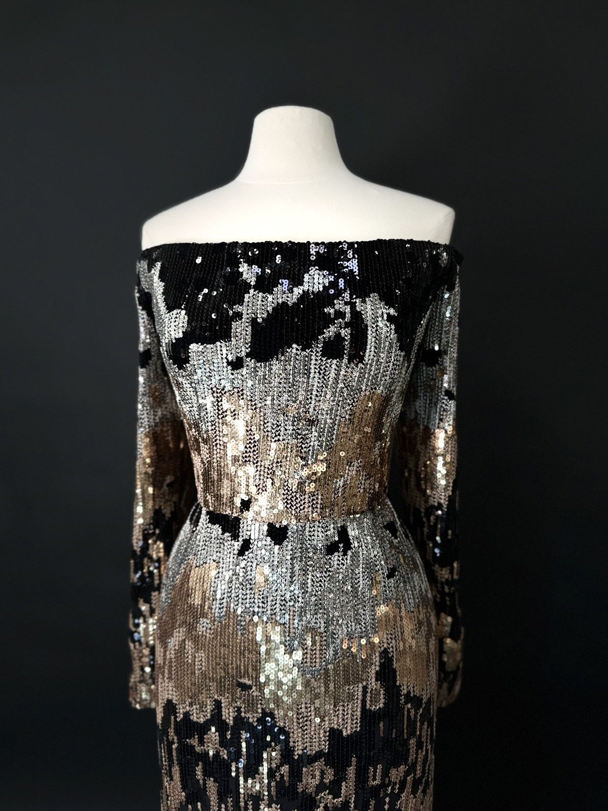 Other Brand New US 6 ELIE SAAB Black Embroidered Sequins Gown Size M / US 6-8 / IT 42-44 - 3 Thumbnail