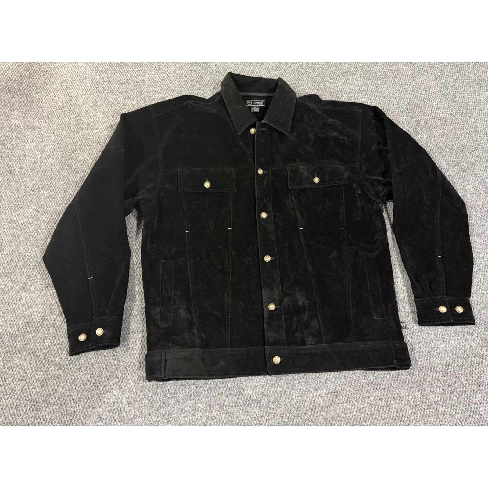 Velvet PJ Mark Jacket Mens XL Black Velvet Button Front Bomber Streetwear Casual Workwear Size US 36 / EU 52 - 5 Thumbnail