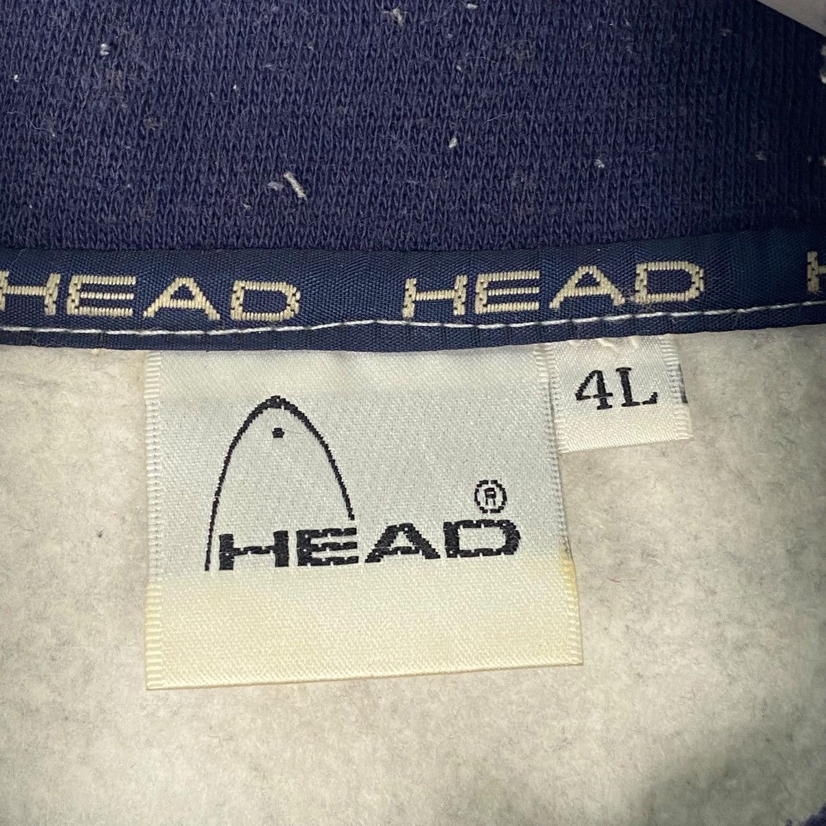 Vintage Vintage Head Half Zip Sweatshirt Grey Big Logo Embroidery 4L Size US L / EU 52-54 / 3 - 4 Thumbnail